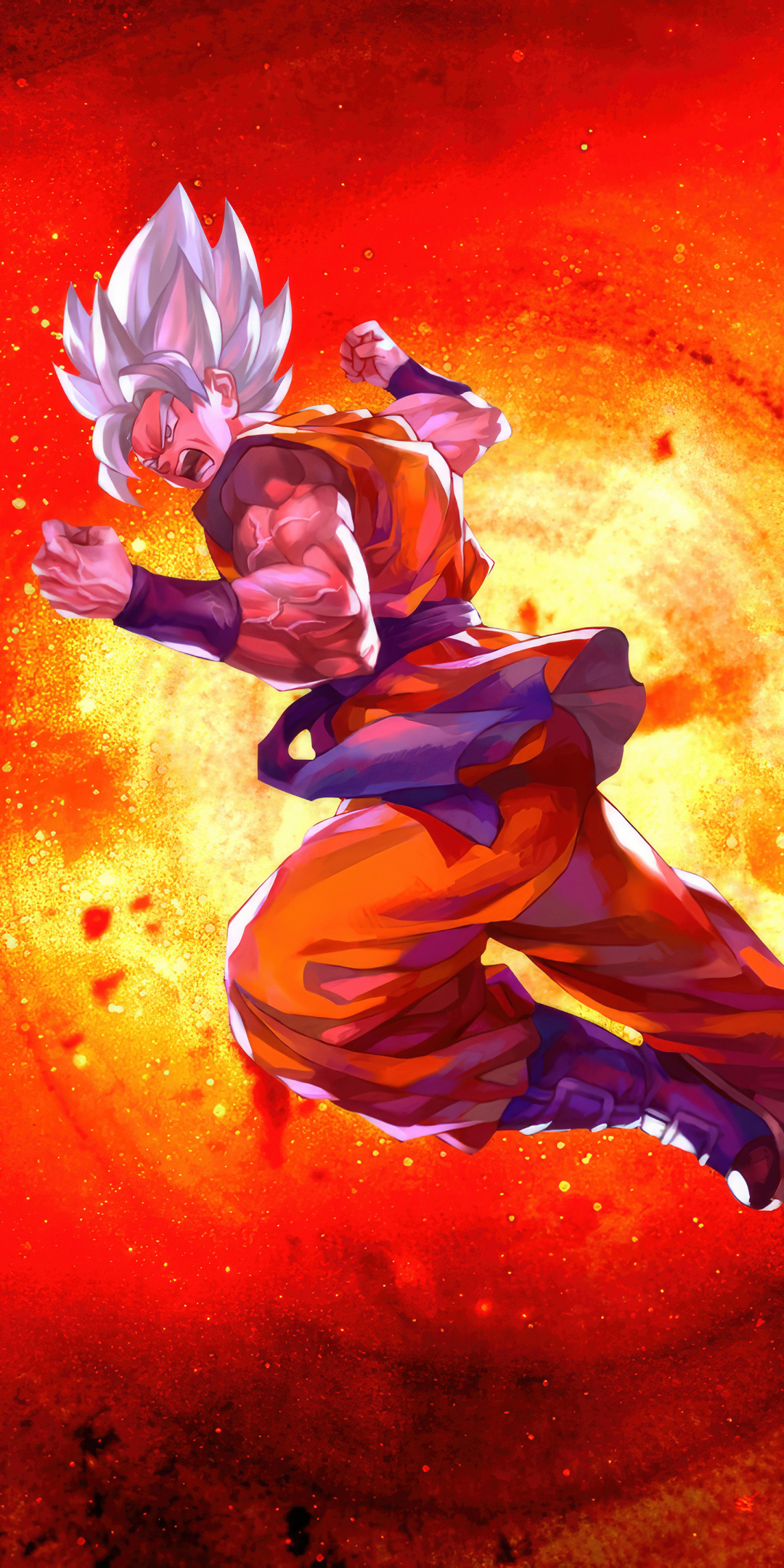 Dragon Ball Super, Goku angry, flight, 1080x2160 wallpaper