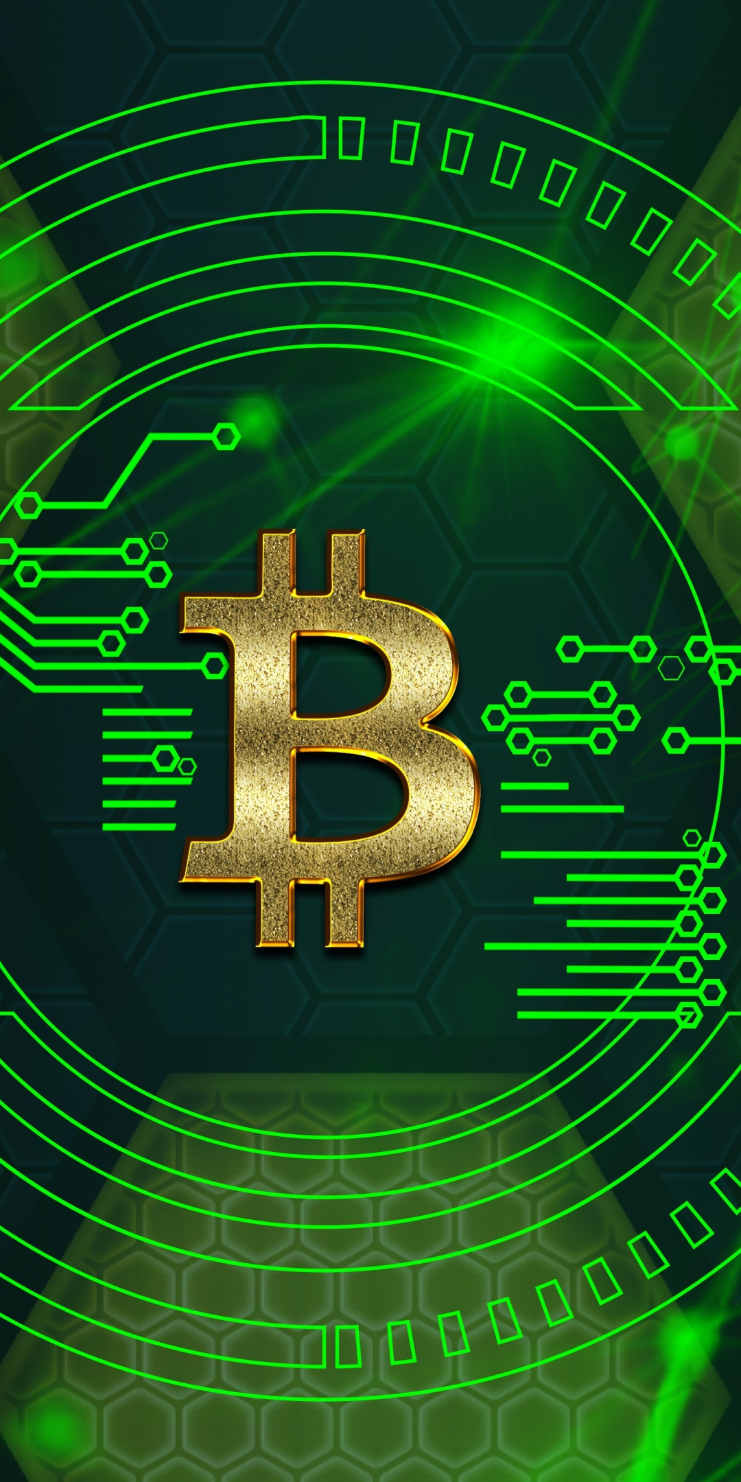 Bitcoin, digital circuit, crypt-currency, art, 1080x2160 wallpaper