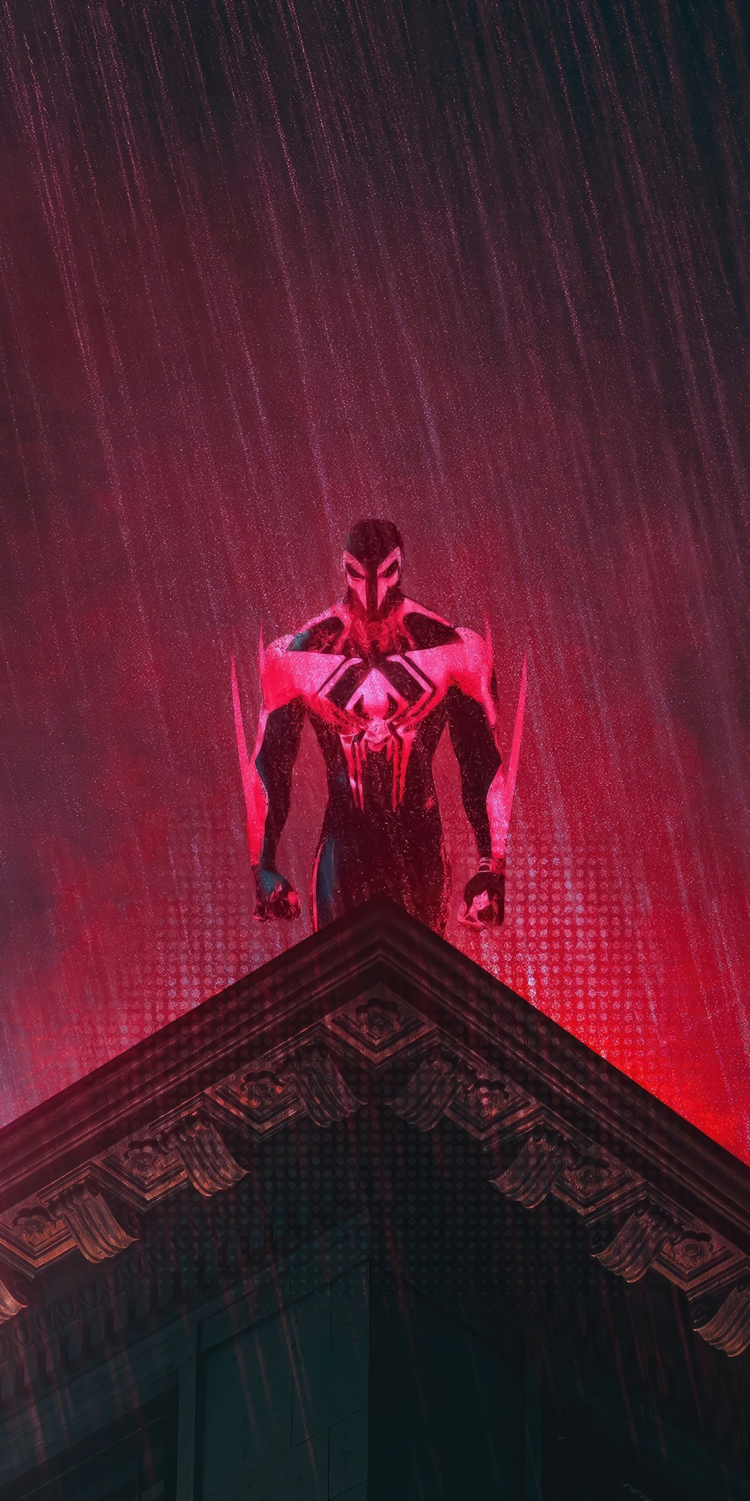 Miguel O'hara, spider-man 2099, into the rain, 1080x2160 wallpaper