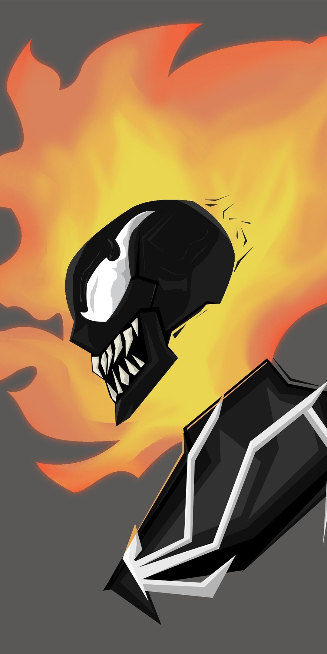 Minimal, Venom, Ghost Rider into the venomverse, marvel, 1080x2160 wallpaper