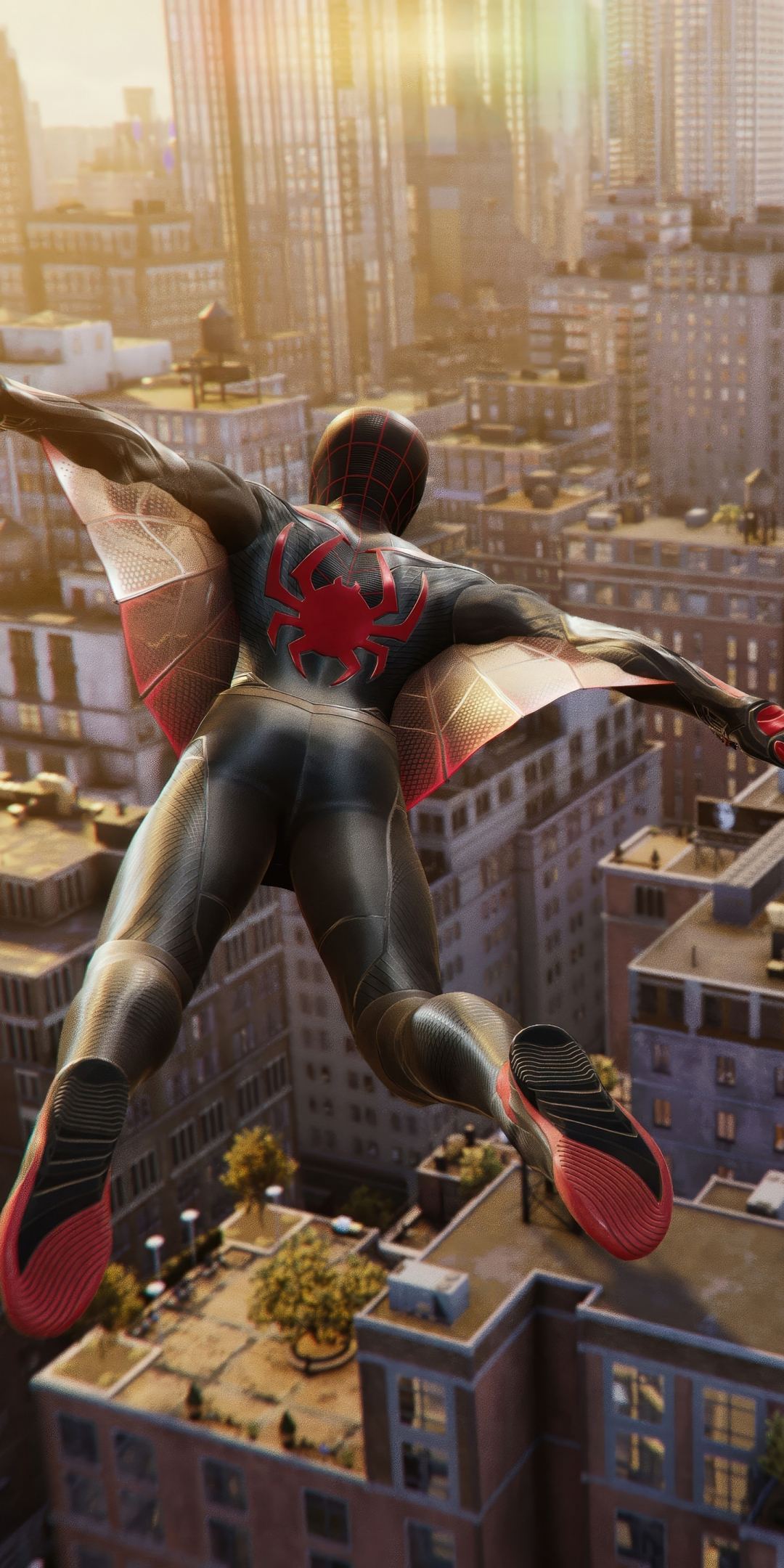 Marvel's Spider-man 2, flying suit, video game, gameplay shot, 1080x2160 wallpaper