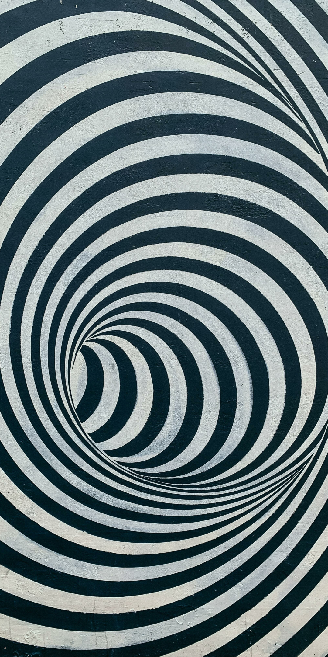 Black and white, illusion tunnel, 1080x2160 wallpaper