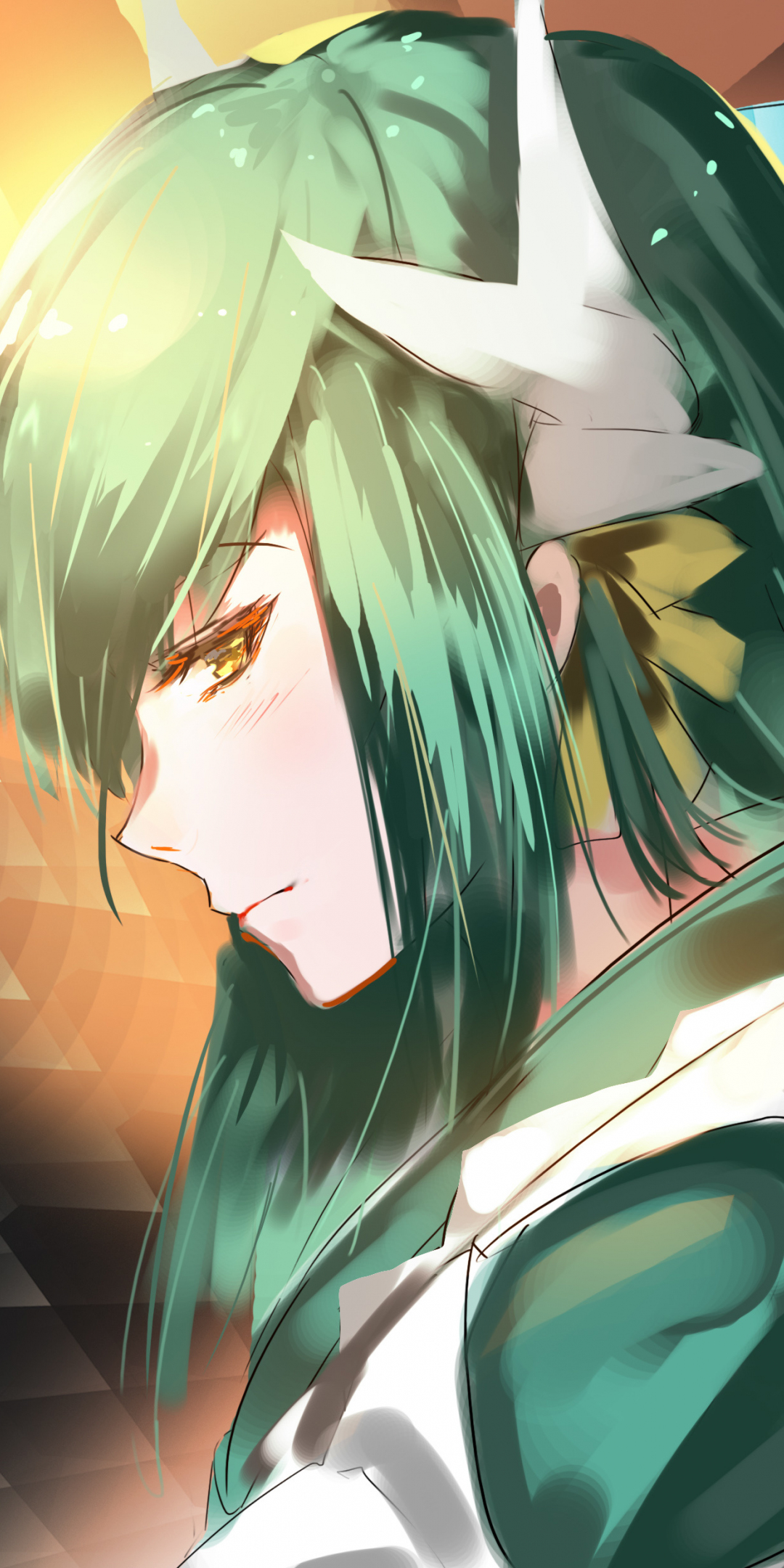 Hot, green hair, Berserker, anime girl, 1080x2160 wallpaper