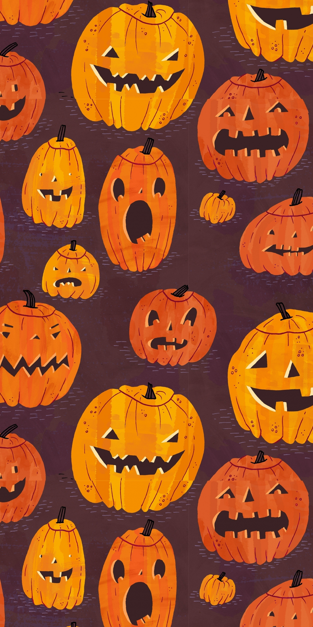 Pumpkin, pattern, halloween, 1080x2160 wallpaper