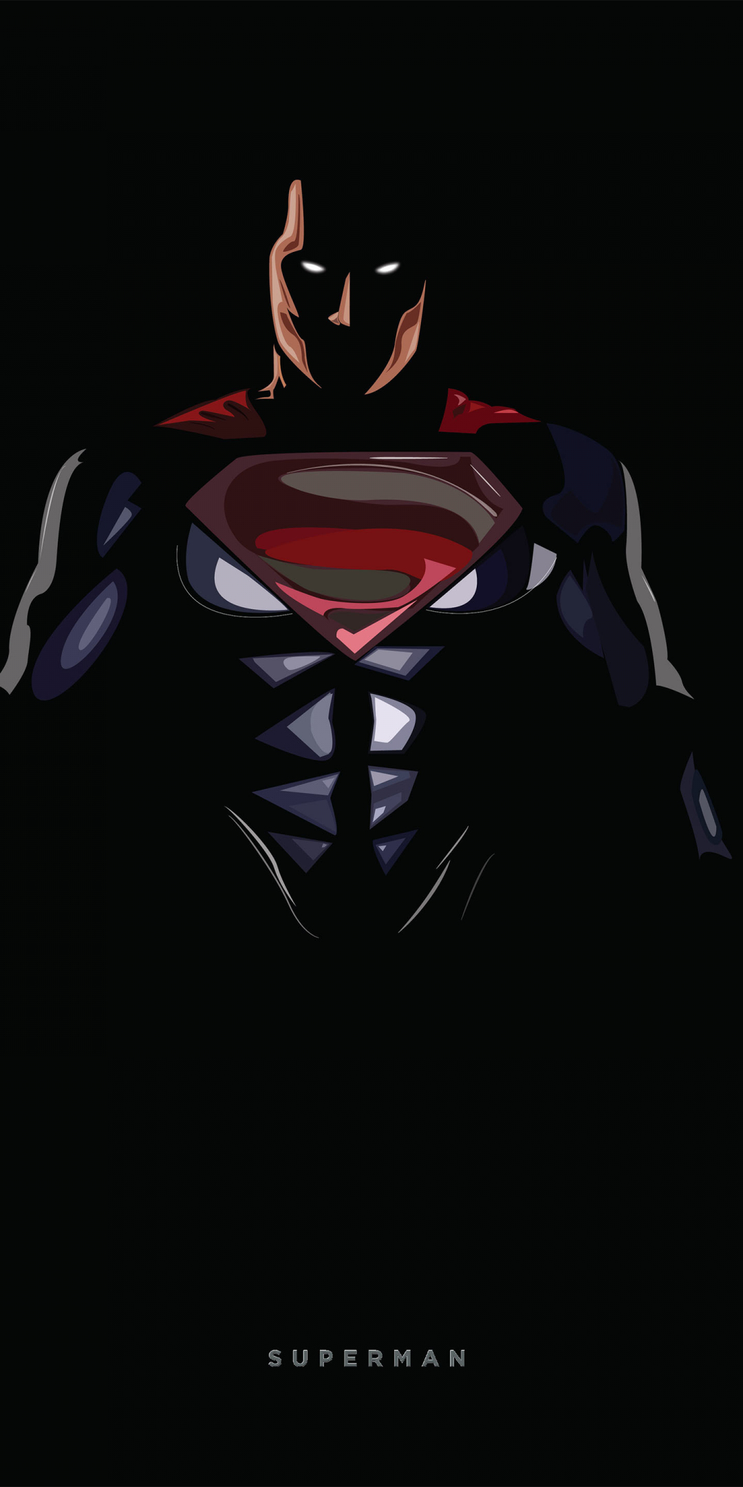 Superman, dark, minimal, 1080x2160 wallpaper
