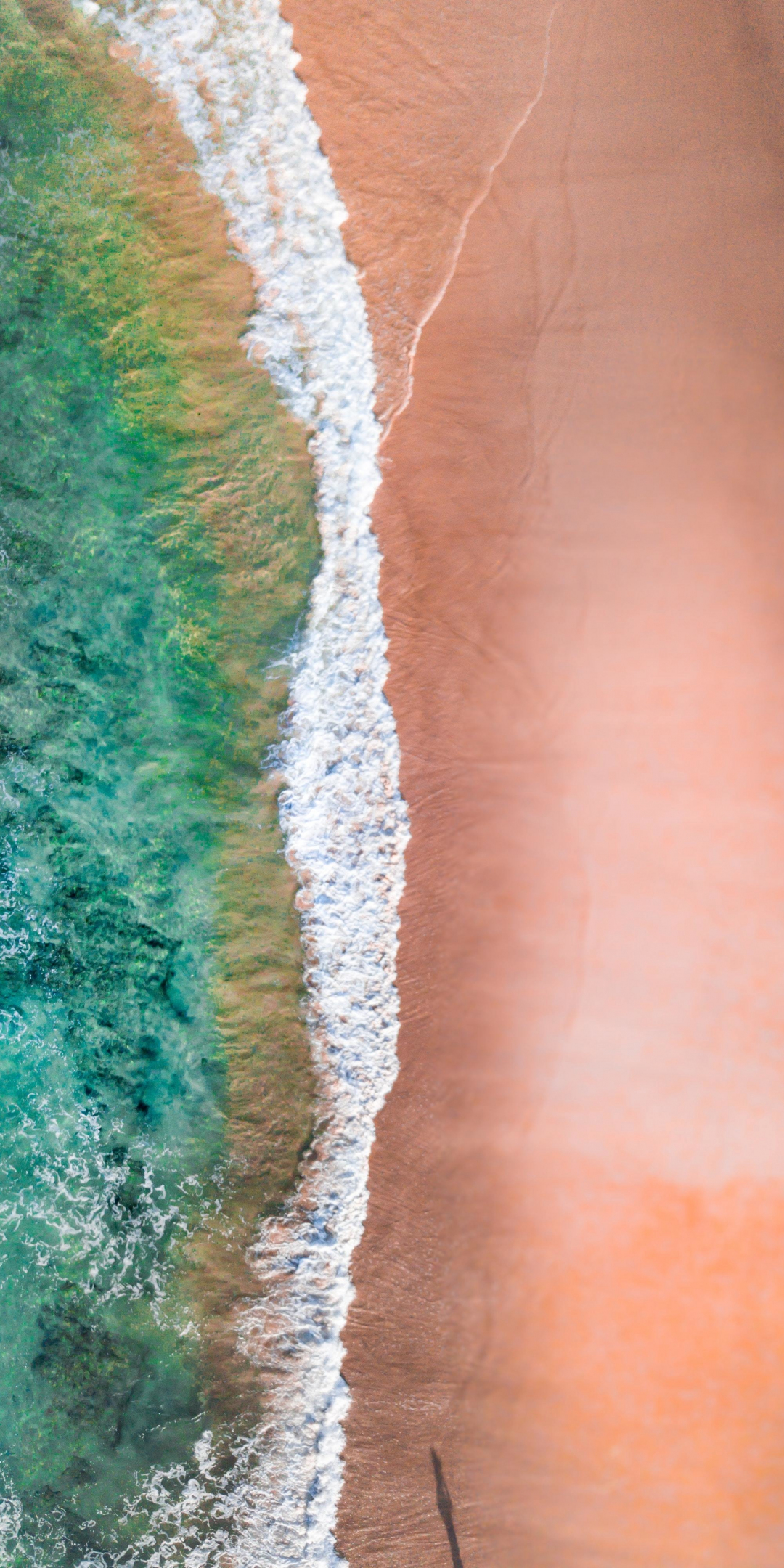 Exotic seashore, beach, aerial view, 1080x2160 wallpaper