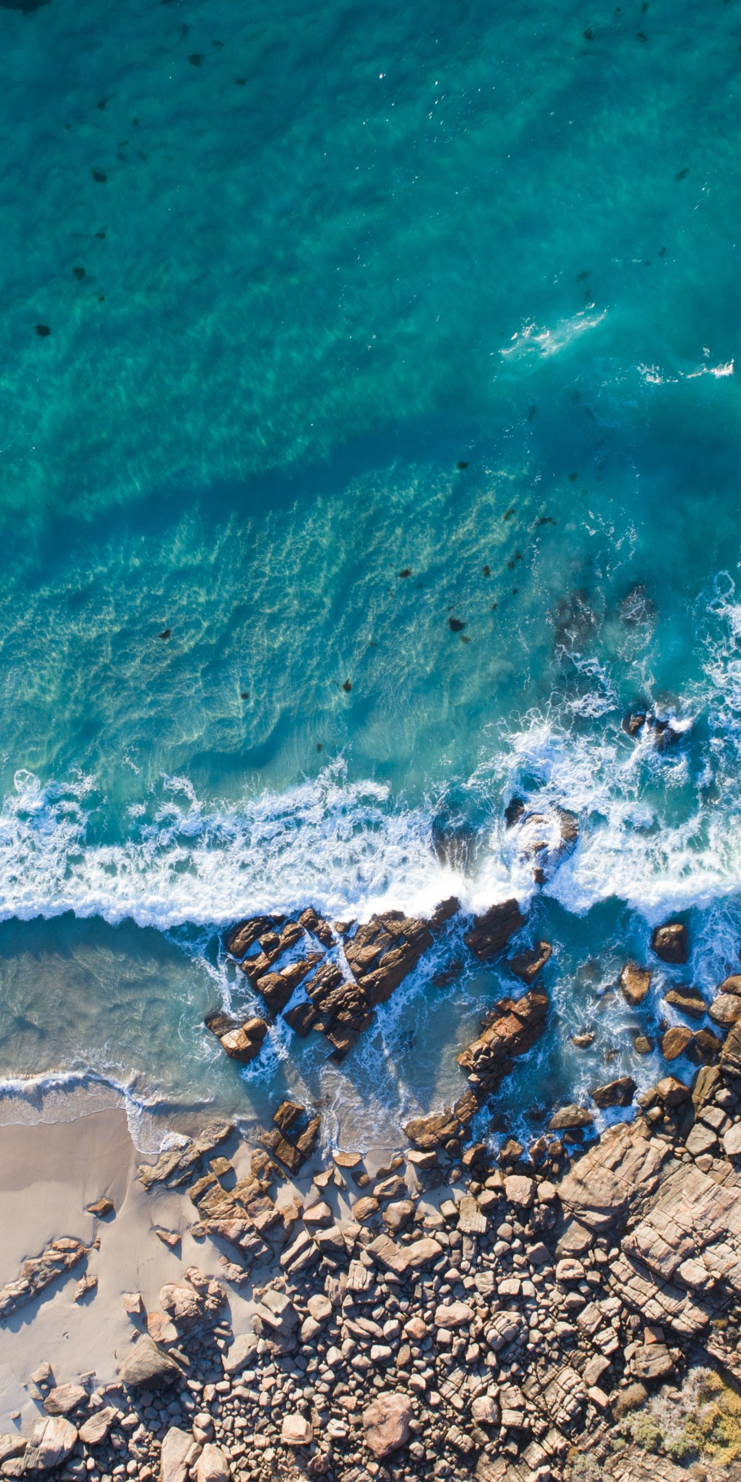Sea, coast, nature, aerial view, 1080x2160 wallpaper