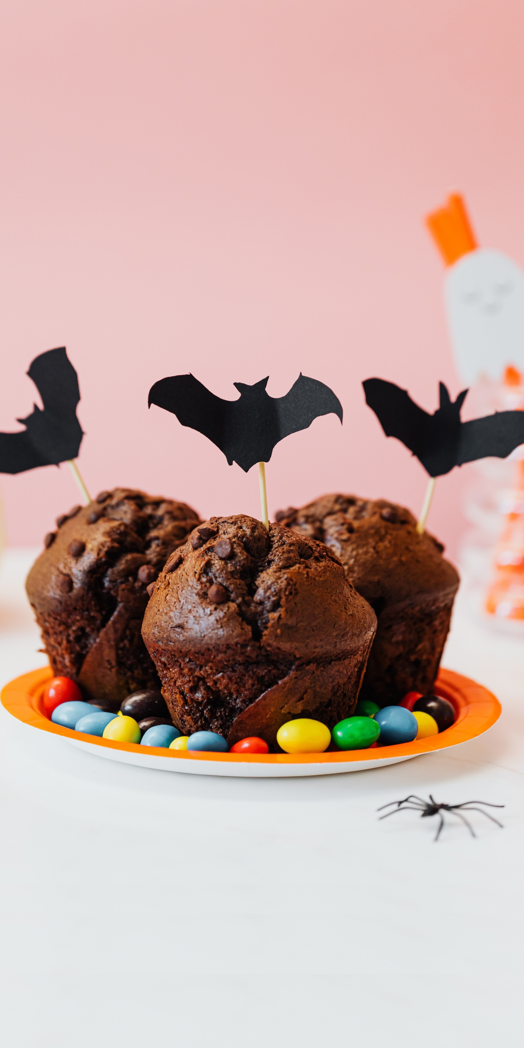 Halloween, food, chocolate cakes, 1080x2160 wallpaper