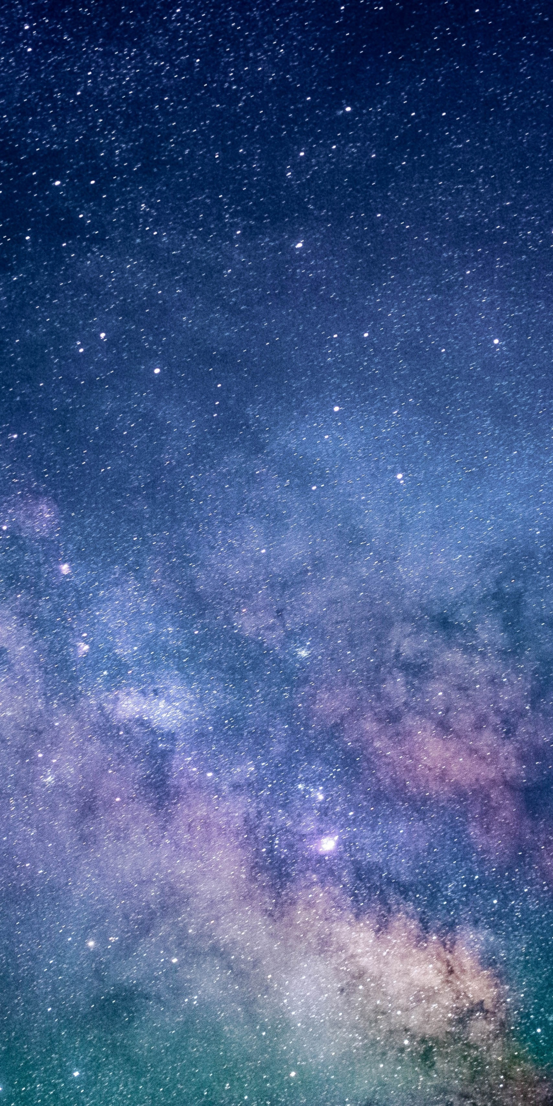 Starry space, milky way, clouds, stars, 1080x2160 wallpaper