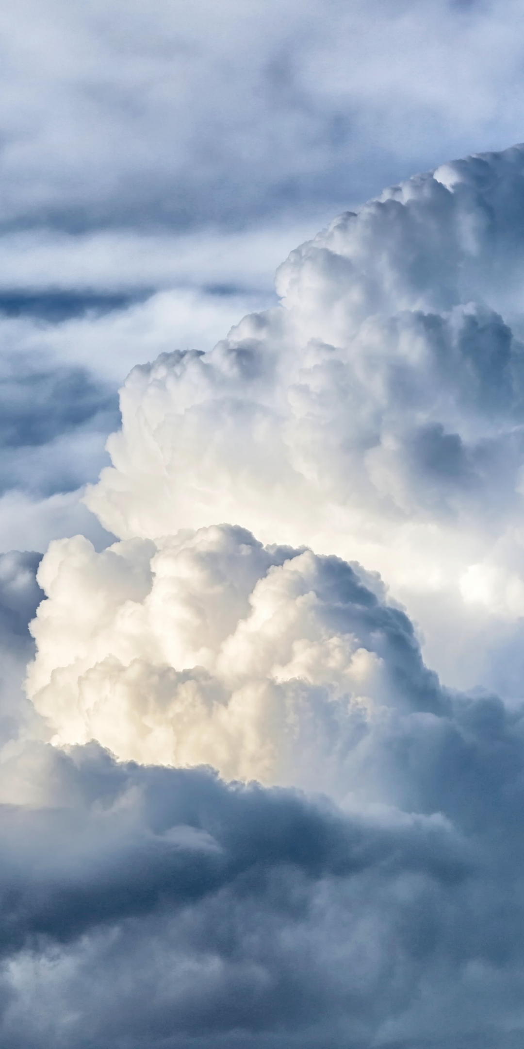 Clouds, nature, white sky, 1080x2160 wallpaper