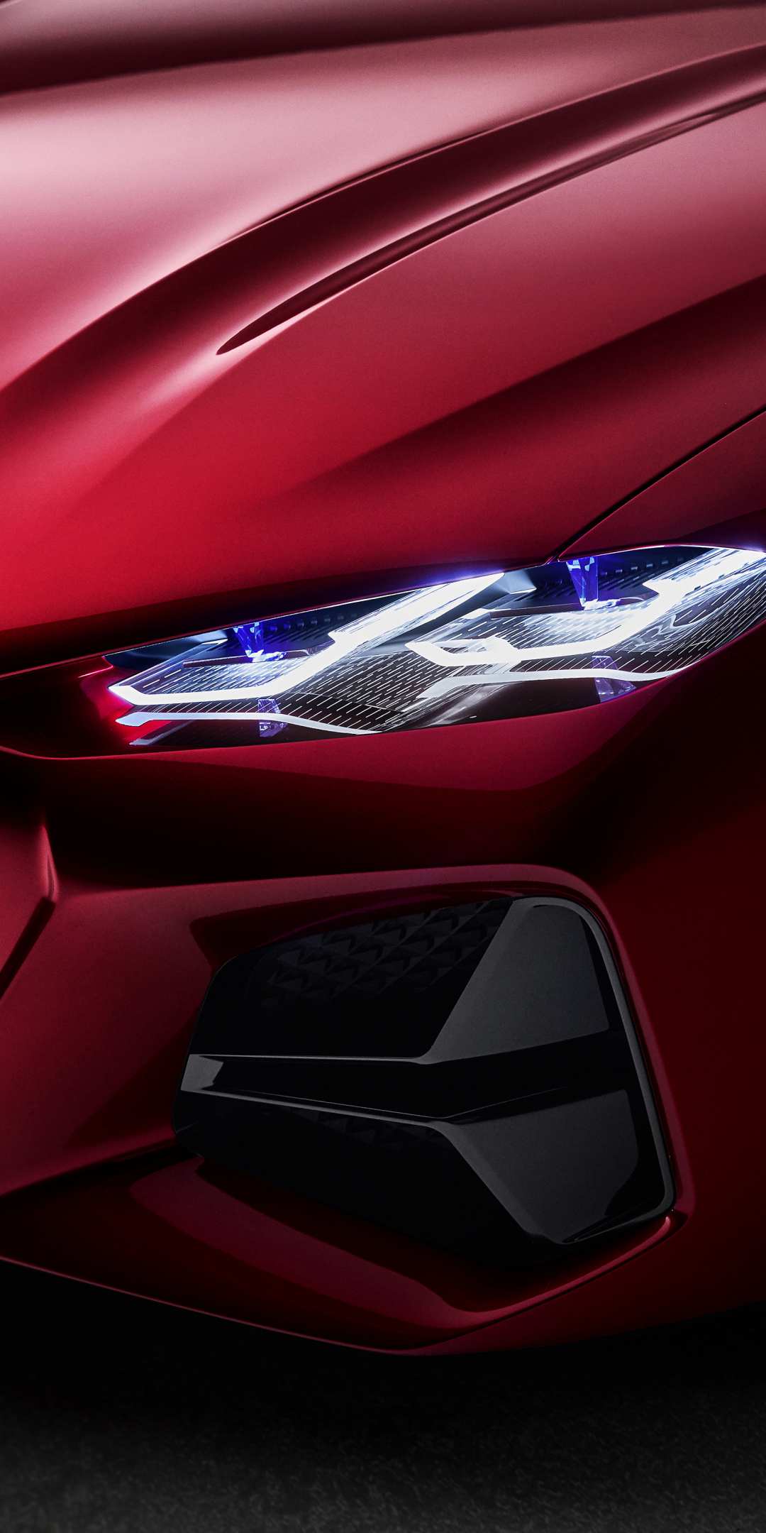 Headlight, hood, BMW Concept 4, 1080x2160 wallpaper