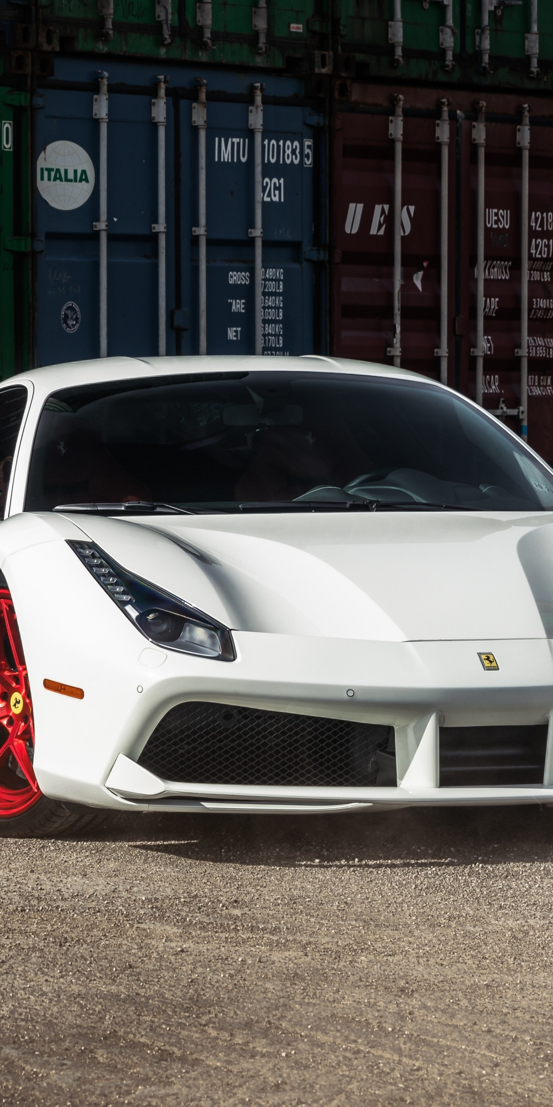 Ferrari 458 Italia, white, sports car, 1080x2160 wallpaper