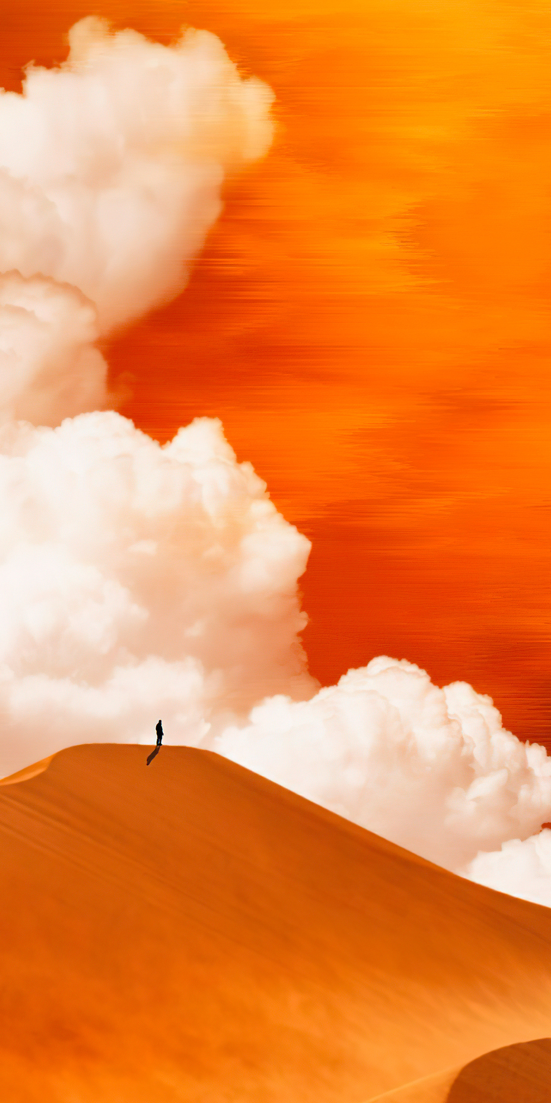 Coming out of sand storm, dunes, white clouds, desert, art, 1080x2160 wallpaper