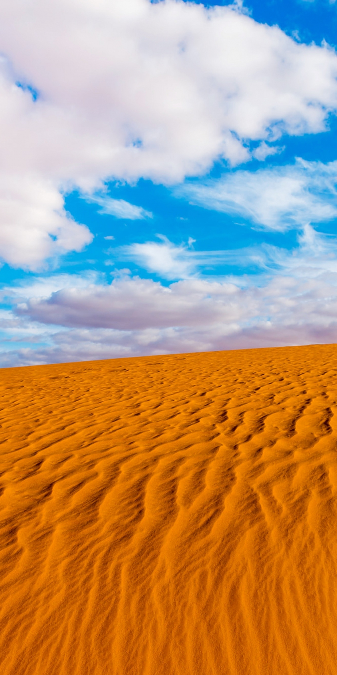 Algeria desert, Sahara, sand, clouds, blue sky, 1080x2160 wallpaper