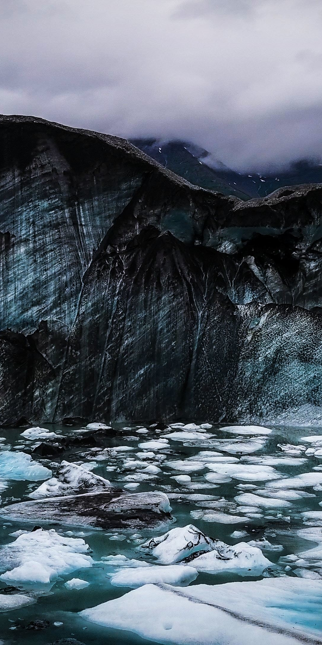 Floating snow, iceberg, glacier, nature, 1080x2160 wallpaper