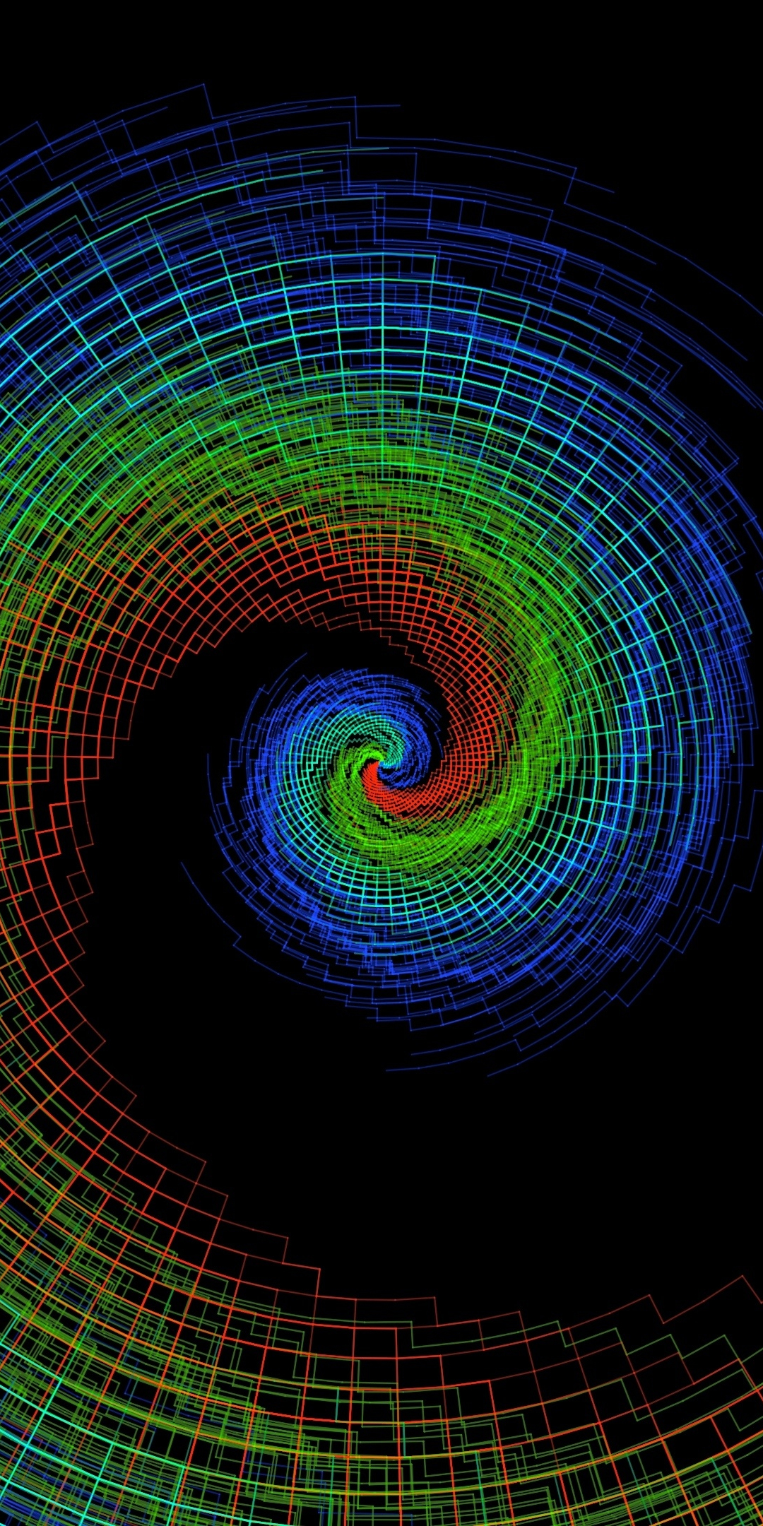 Spiral, colorful, minimal, lines, 1080x2160 wallpaper