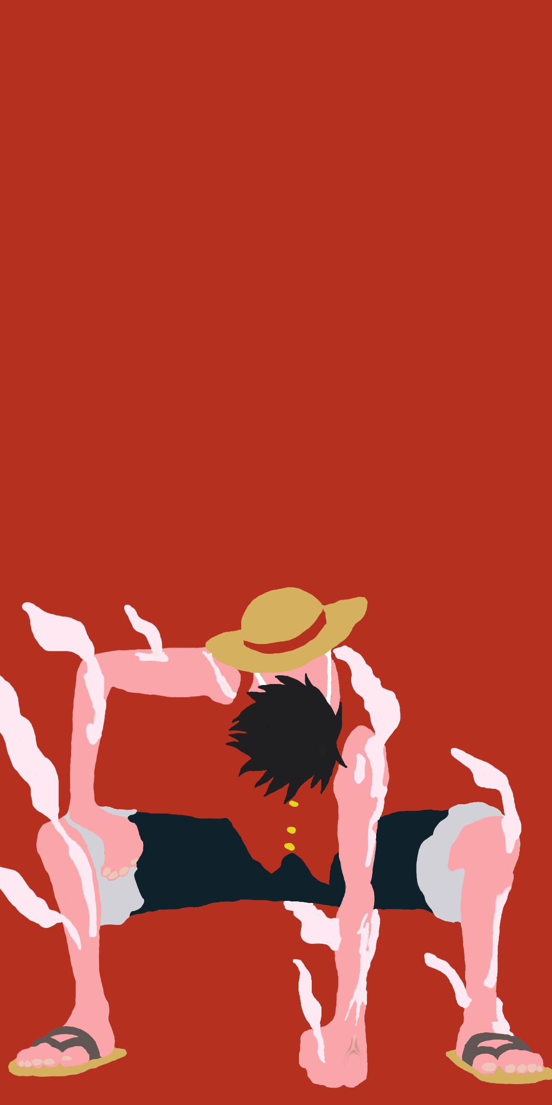 Monkey D. Luffy, One Piece, anime, minimal, anime boy, 1080x2160 wallpaper