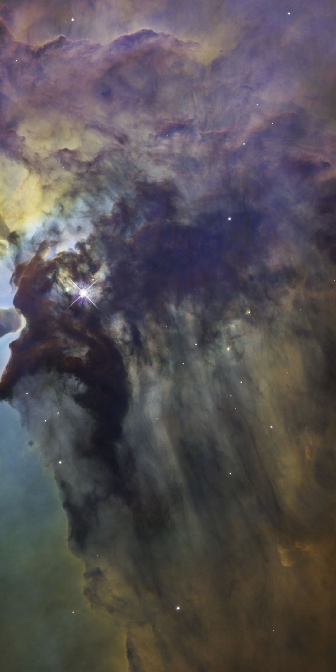 Nebula, space, dark, clouds, 1080x2160 wallpaper
