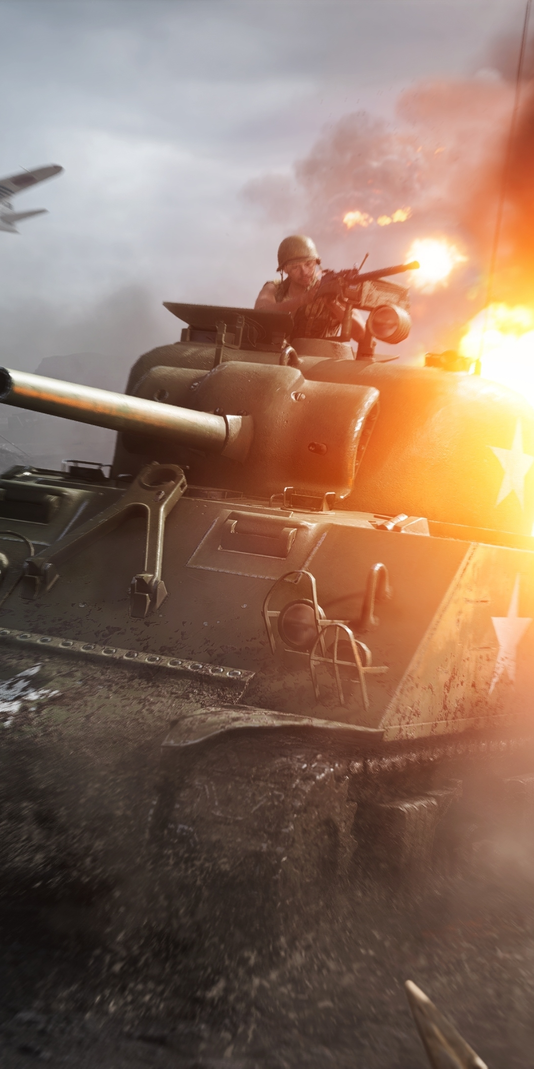 Battlefield V, tank fight, video game, 2019, 1080x2160 wallpaper