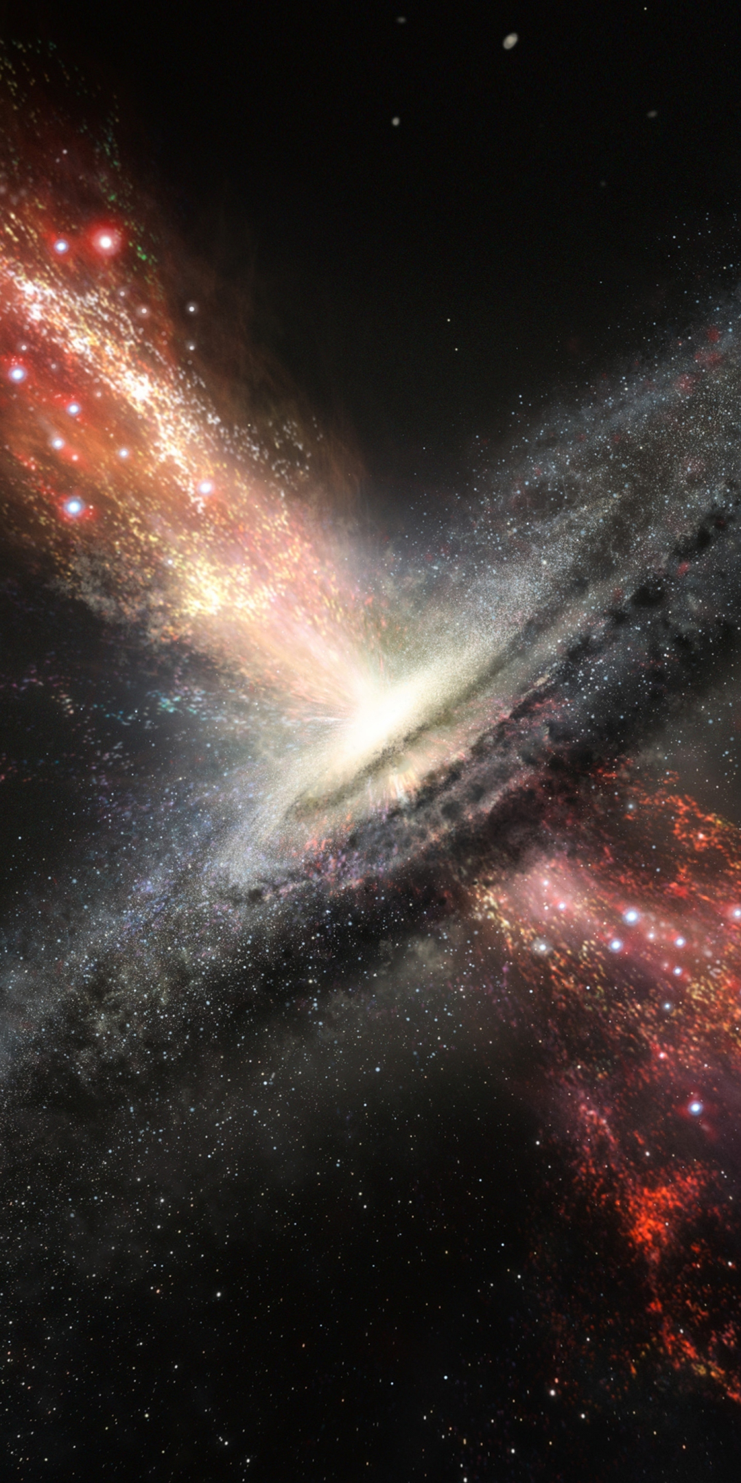 Supermassive black hole, explosion, space, astronomy, 1080x2160 wallpaper