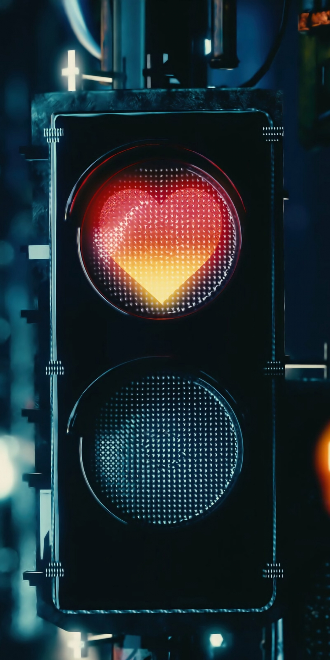 Traffic light, heart, signal, 1080x2160 wallpaper