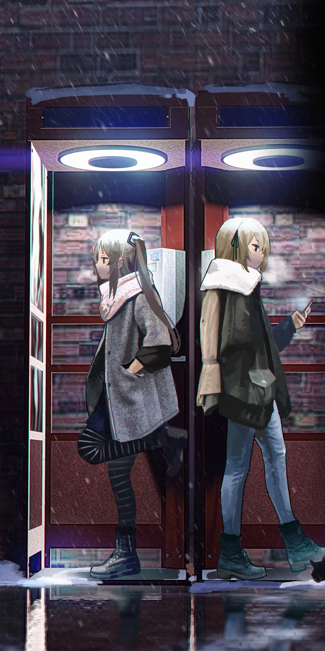 Booth, UMP40 & UMP45, Girls' Frontline, anime girls, 1080x2160 wallpaper