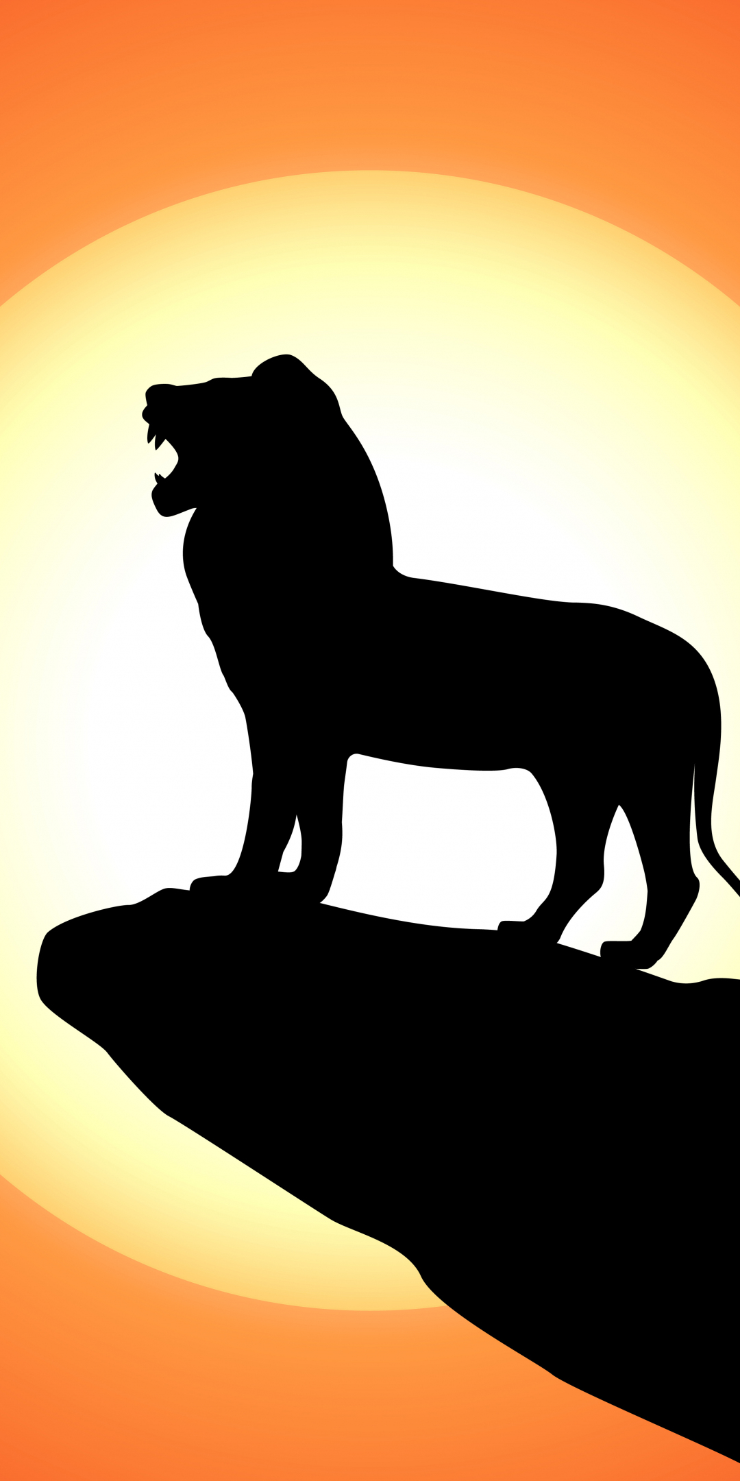 The Lion King, animation movie, silhouette, 1080x2160 wallpaper