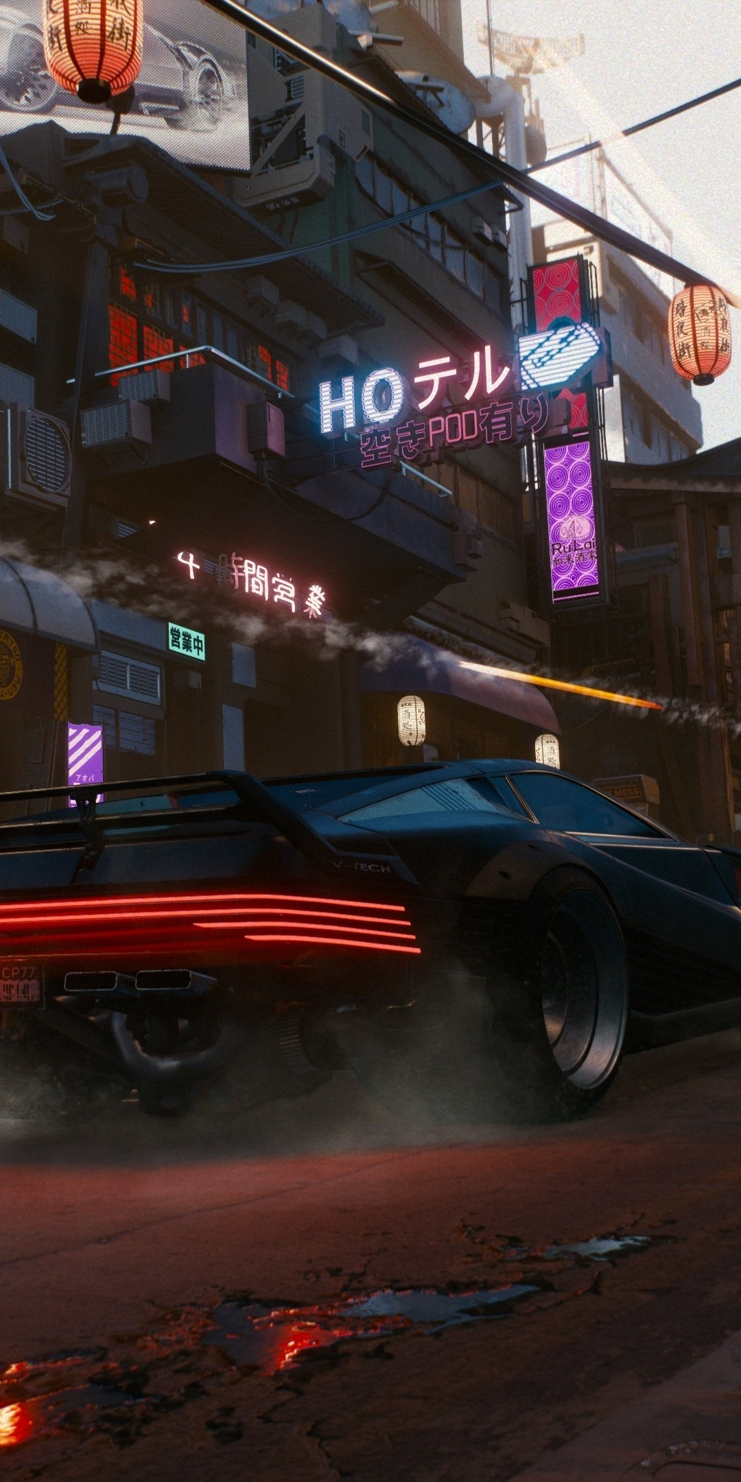 Cyberpunk 2077, car, rear, 2018, 1080x2160 wallpaper