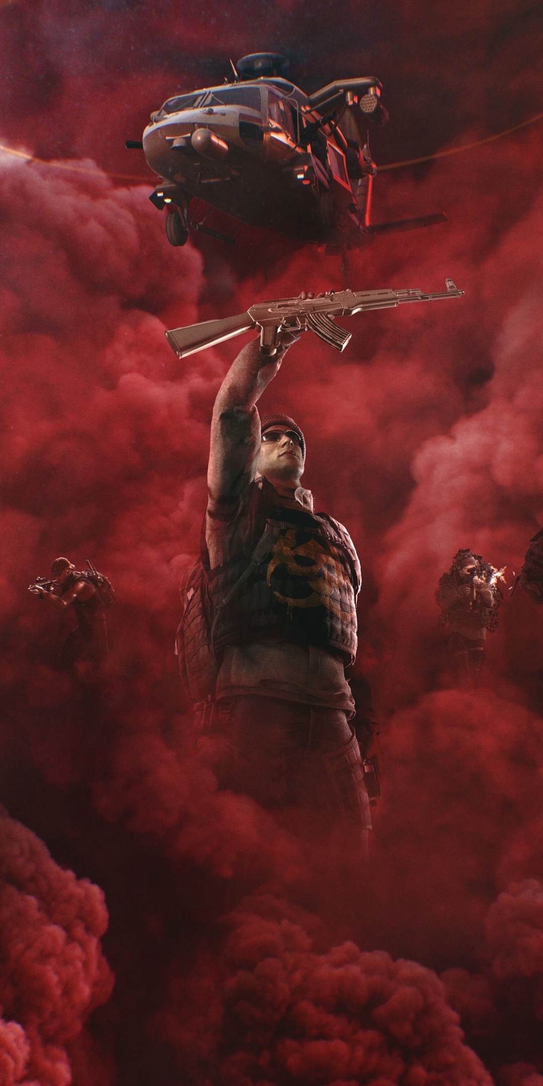 Tom Clancy's Ghost Recon Wildlands, video game, red smoke, soldier, 1080x2160 wallpaper