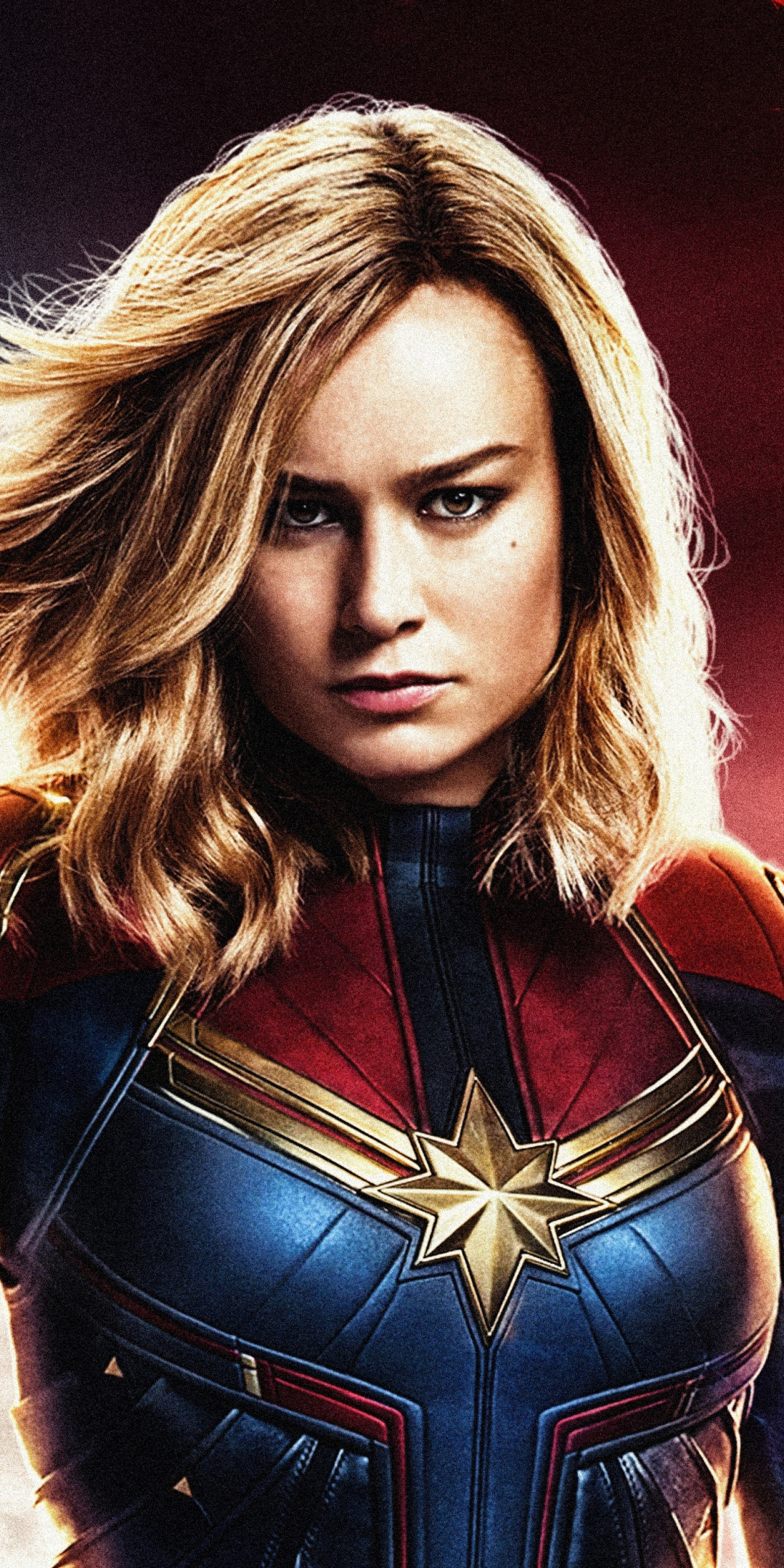 Confident, superhero, Captain Marvel, 1080x2160 wallpaper