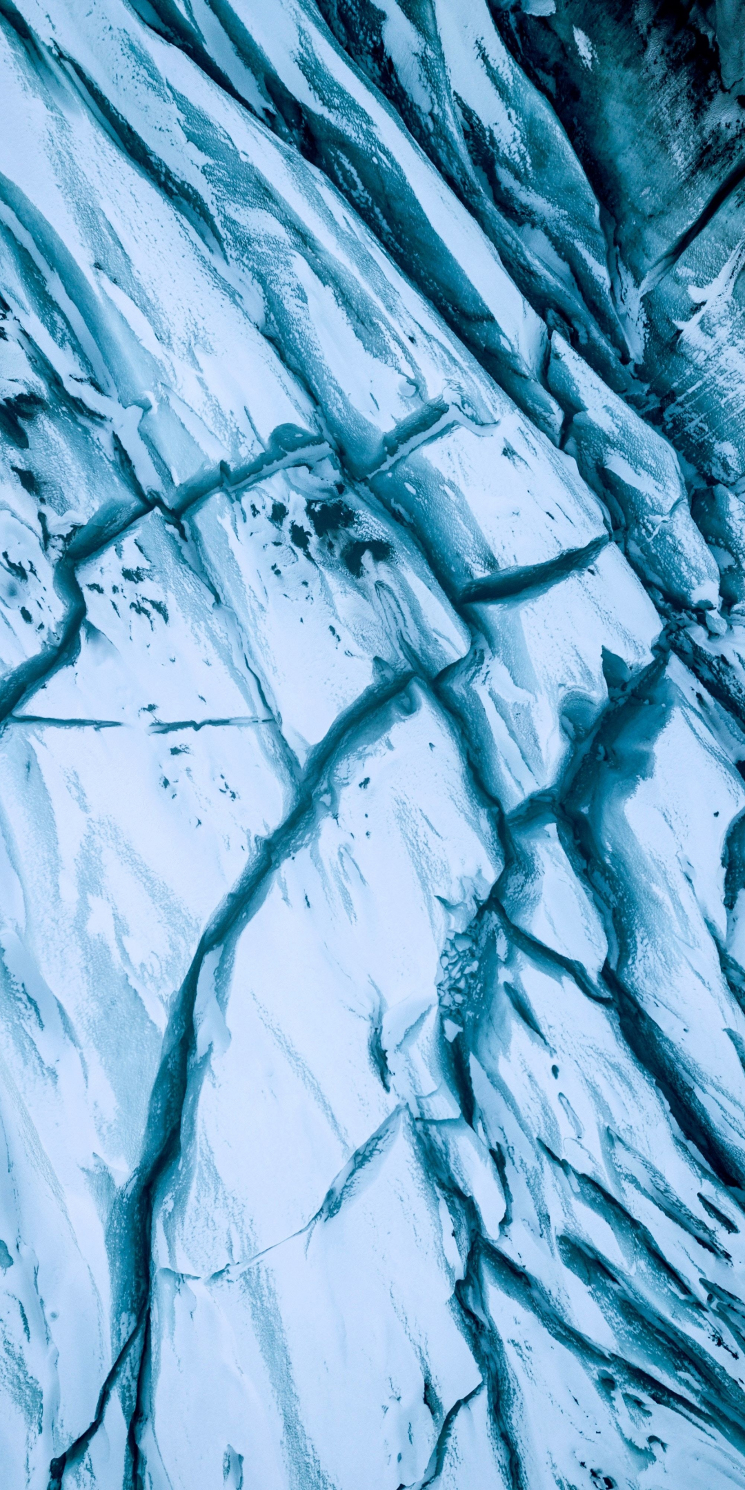 Ice, glacier, aerial view, 1080x2160 wallpaper