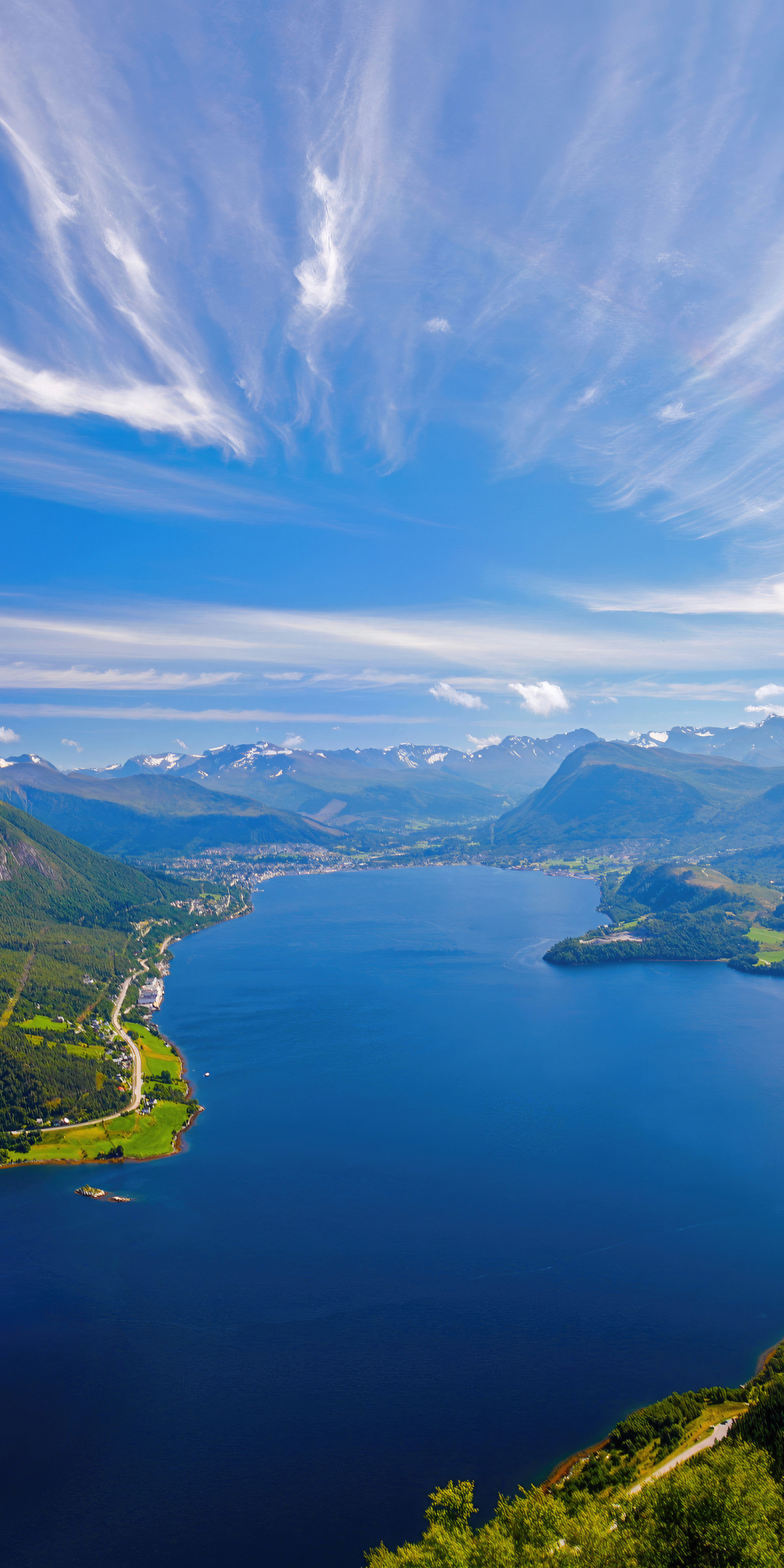 Norway's Lake, coast, mountains, seascape, 1080x2160 wallpaper