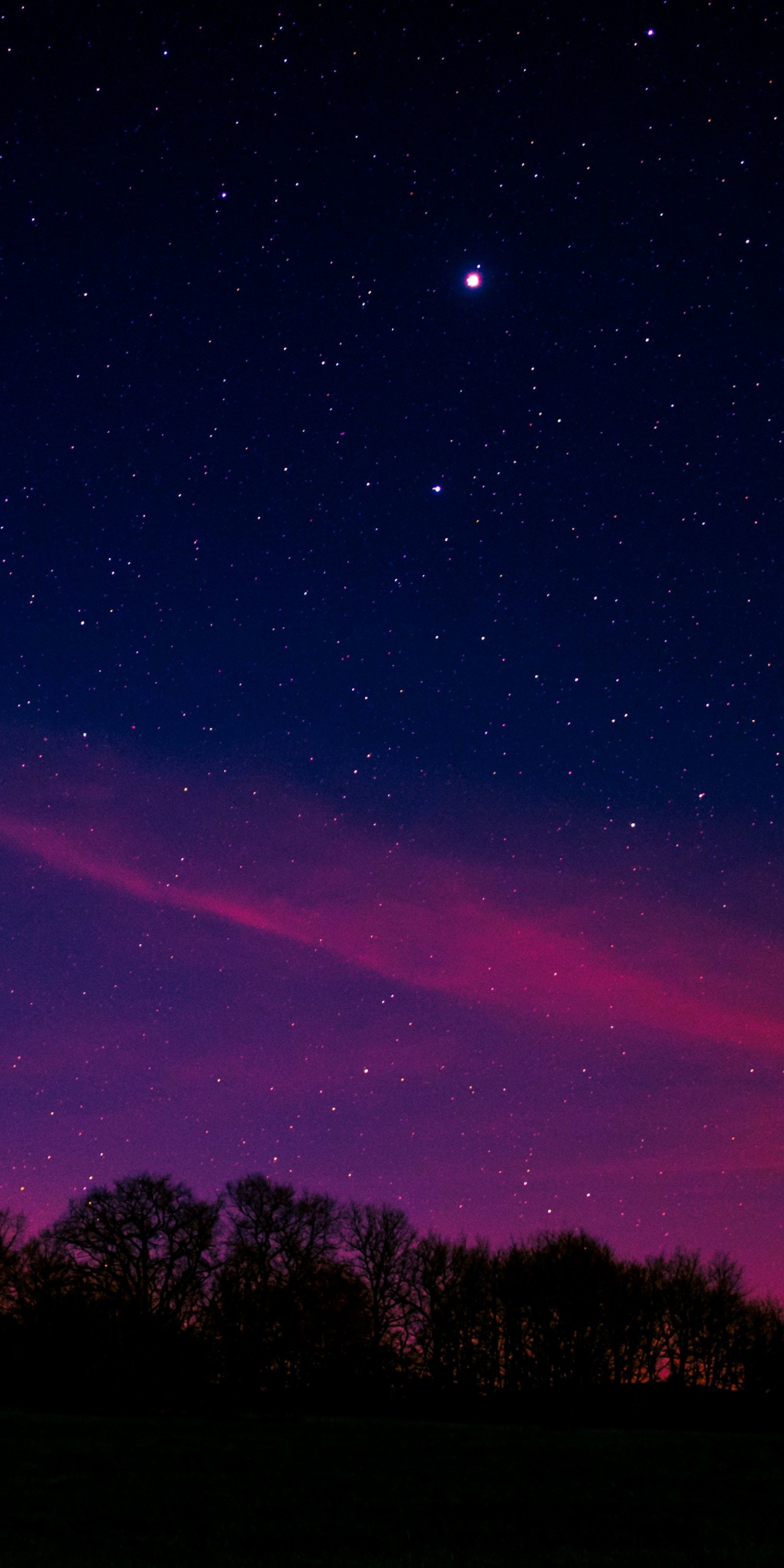 Blue pink sky, starry night, nature, 1080x2160 wallpaper