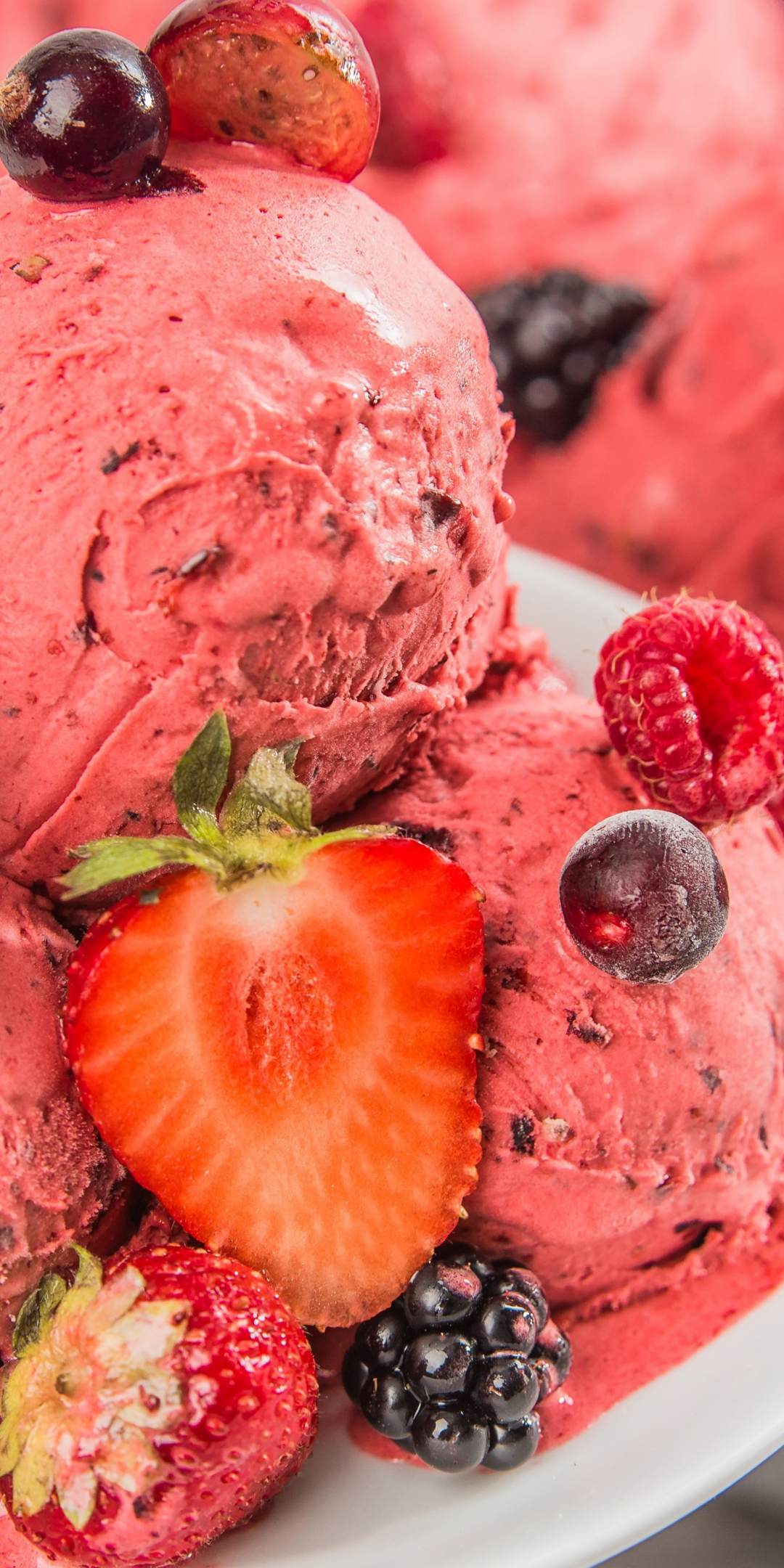 Summer, dessert, fruits, ice cream, 1080x2160 wallpaper