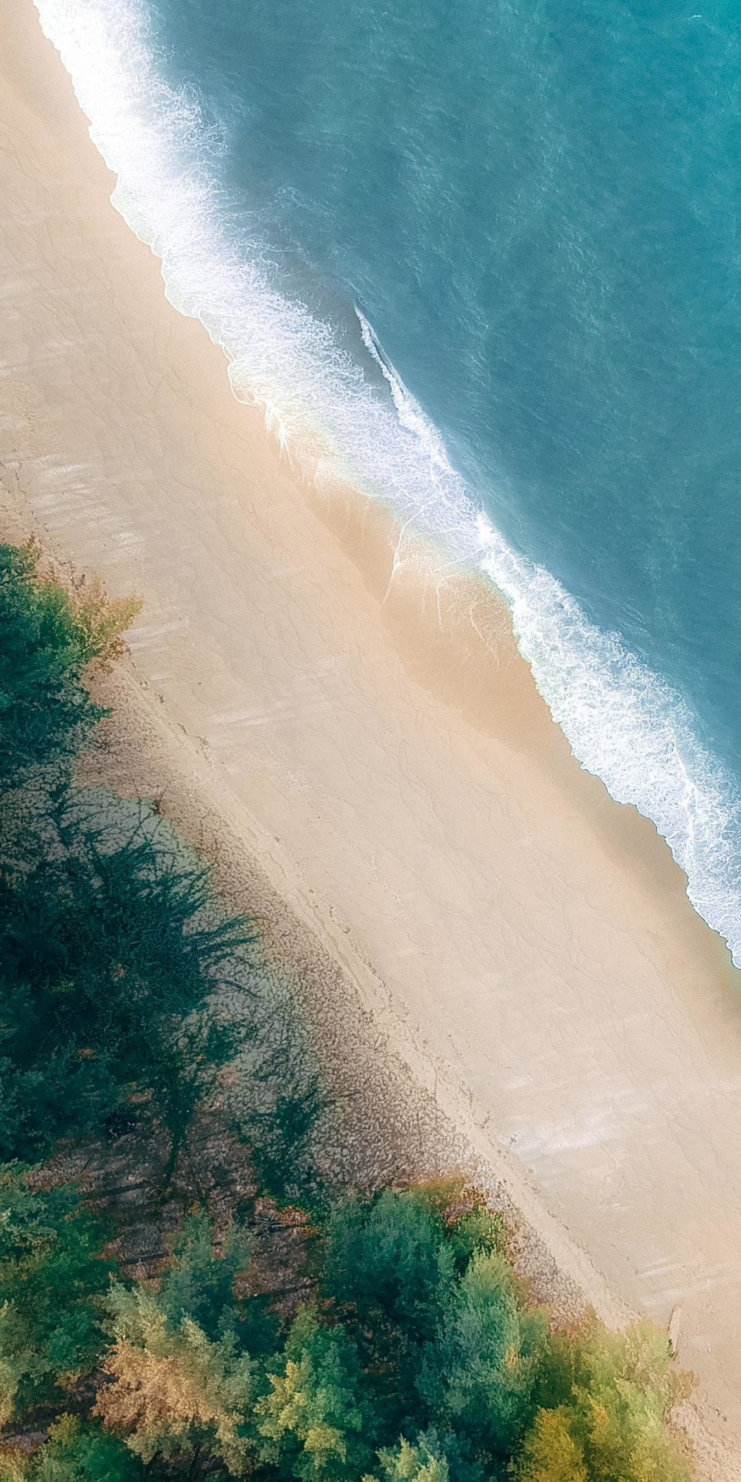 Exotic beach, aerial view, nature, 1080x2160 wallpaper