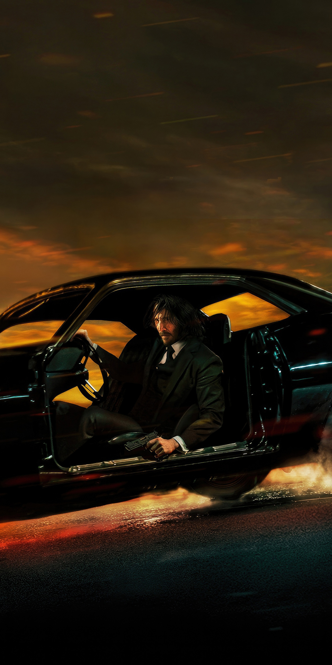 John Wick Chapter 4, Plymouth Barracuda car, 23 movie, 1080x2160 wallpaper