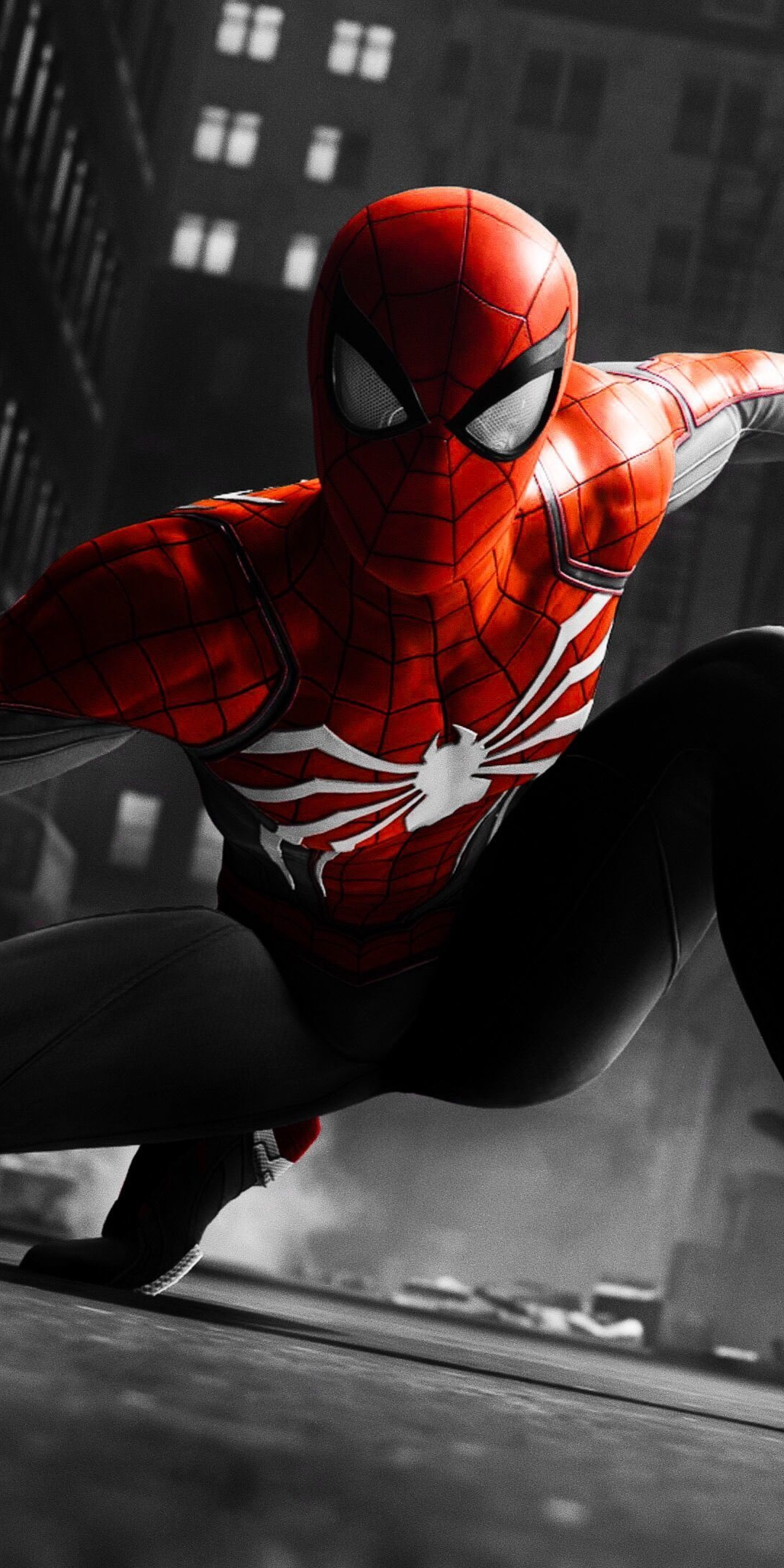 Black and red, suit, Spider-man, video game, 1080x2160 wallpaper