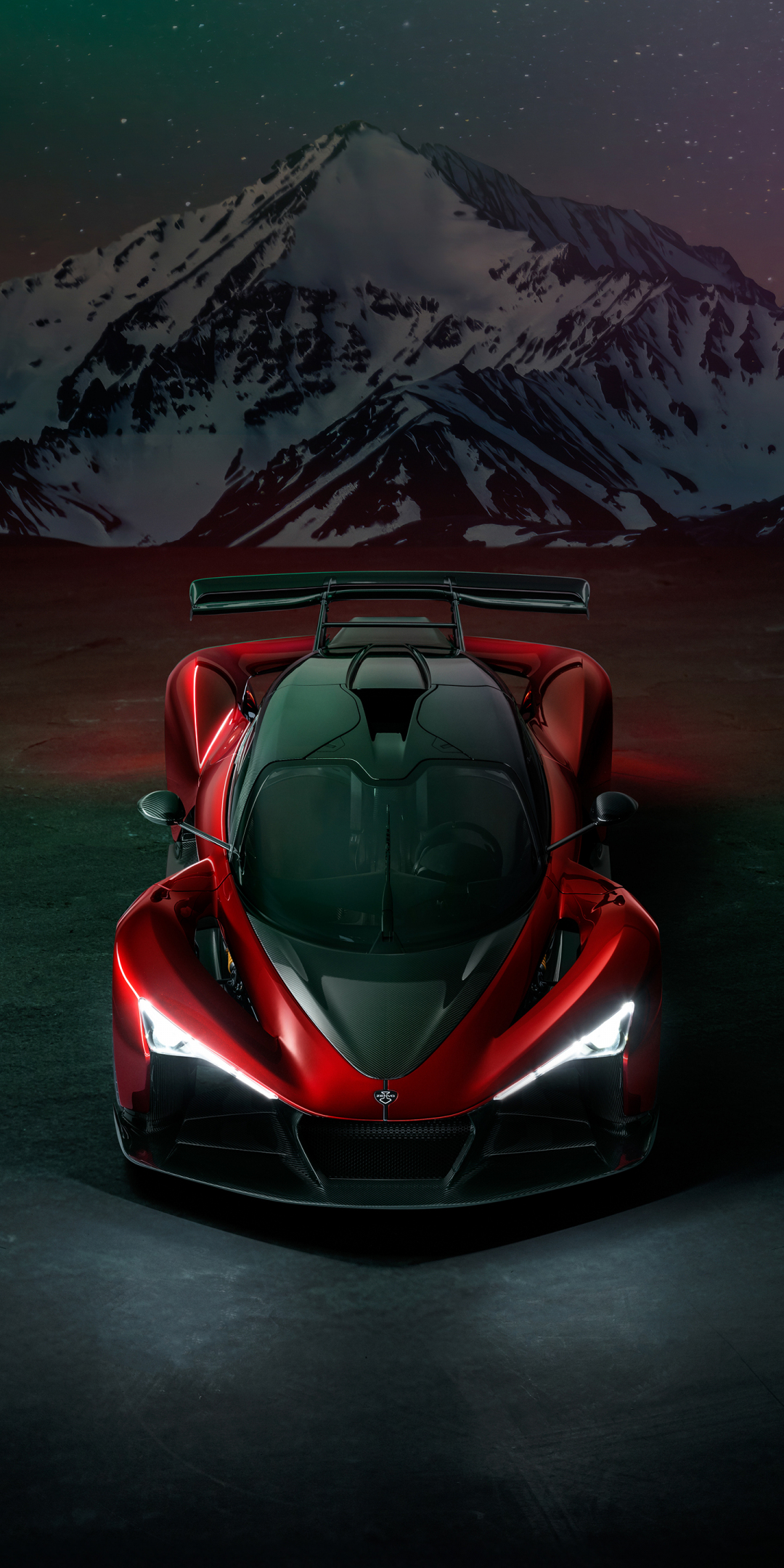 Off-road, Zenvo Aurora Agil prototype, red sports car, 1080x2160 wallpaper