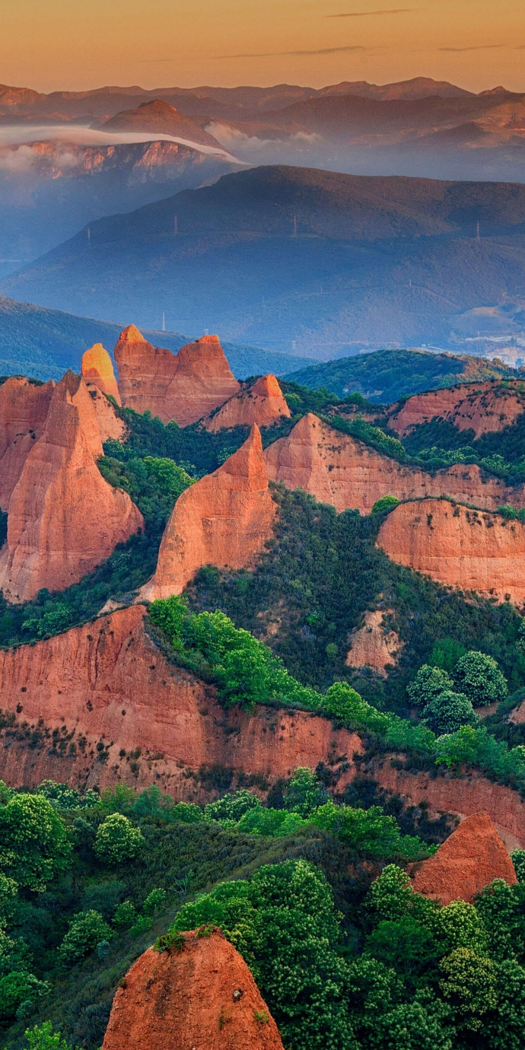Spain mountains, horizon, aerial view, nature, 1080x2160 wallpaper