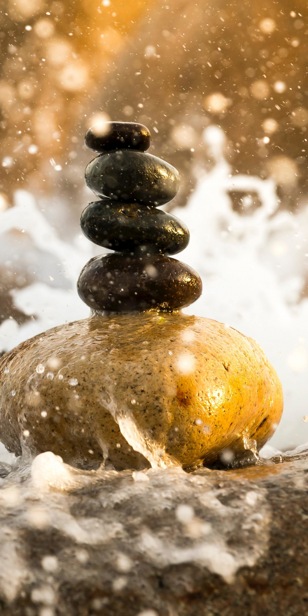 Balance, rocks, water splash, 1080x2160 wallpaper