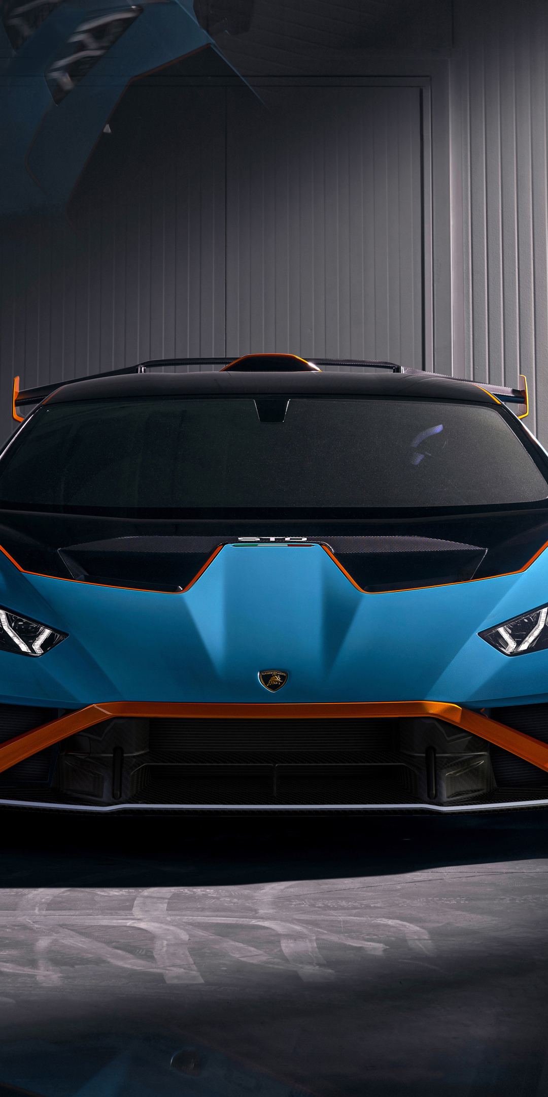 2021 Lamborghini Huracan STO, front-view, sportcar, 1080x2160 wallpaper