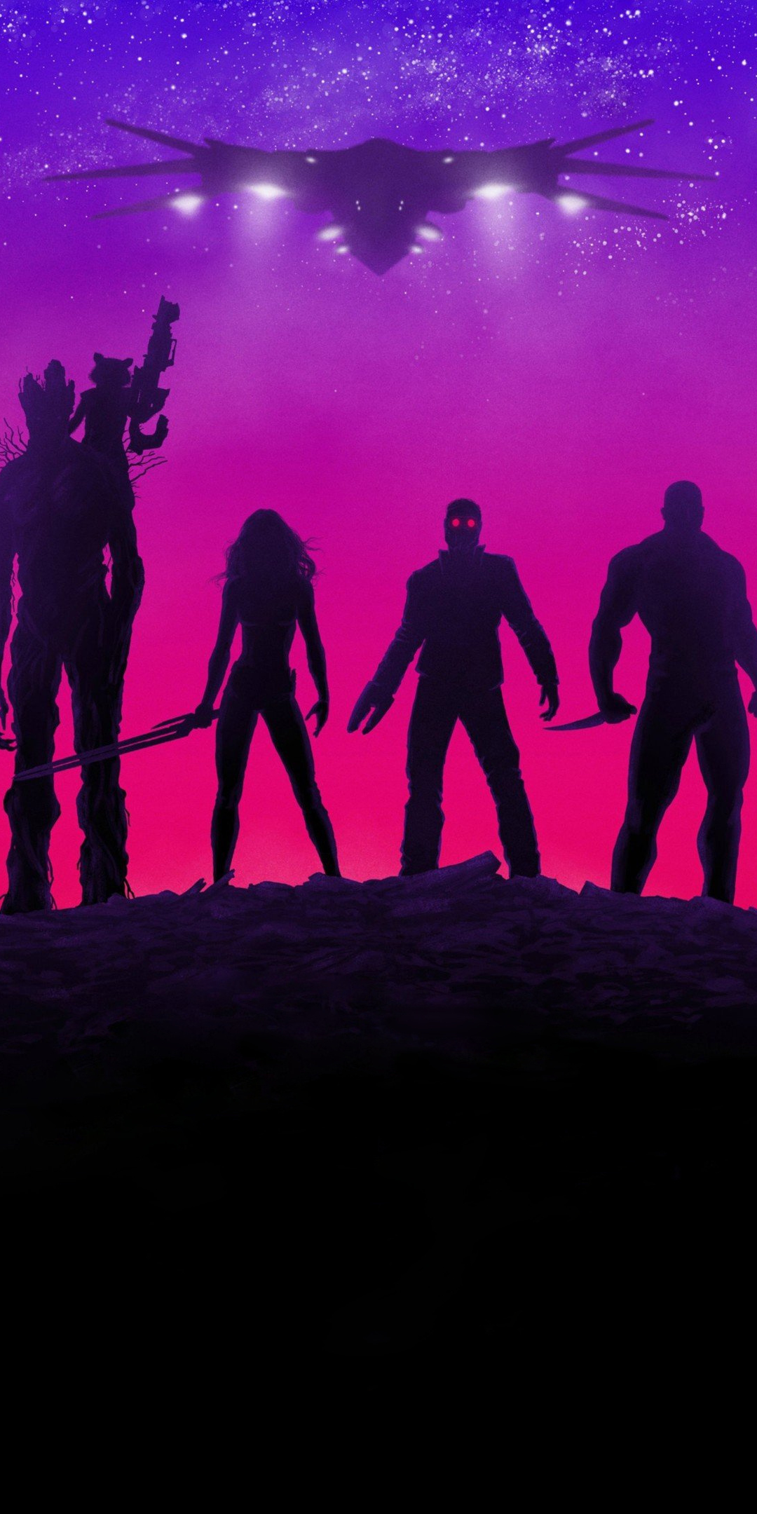 Guardians of the Galaxy, movie, neon lights, poster, 1080x2160 wallpaper
