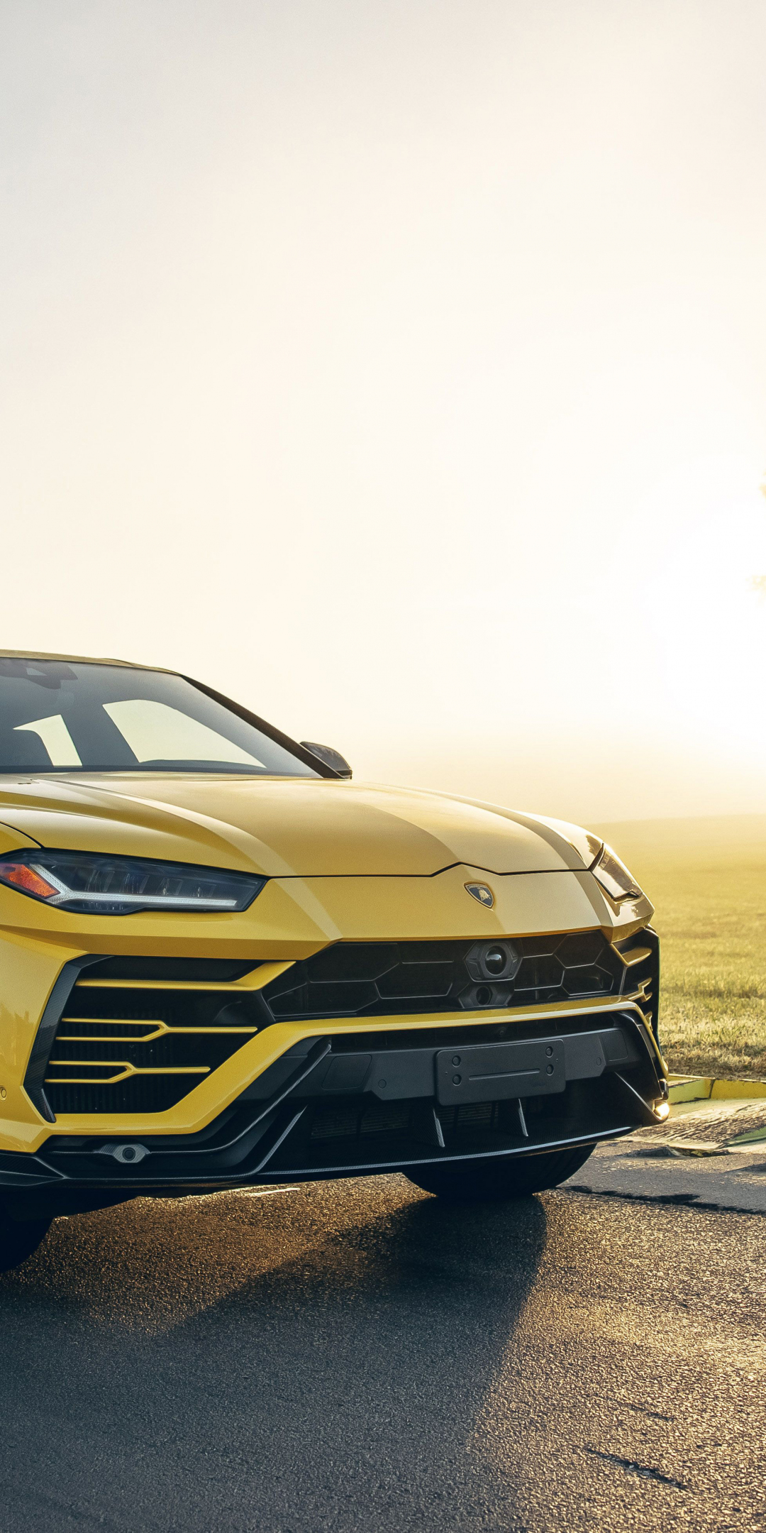 Car, yellow, Lamborghini Urus, compact car, 1080x2160 wallpaper