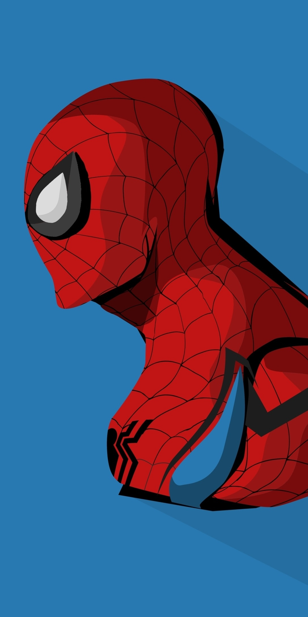 Spider-man, minimal, artwork, 1080x2160 wallpaper