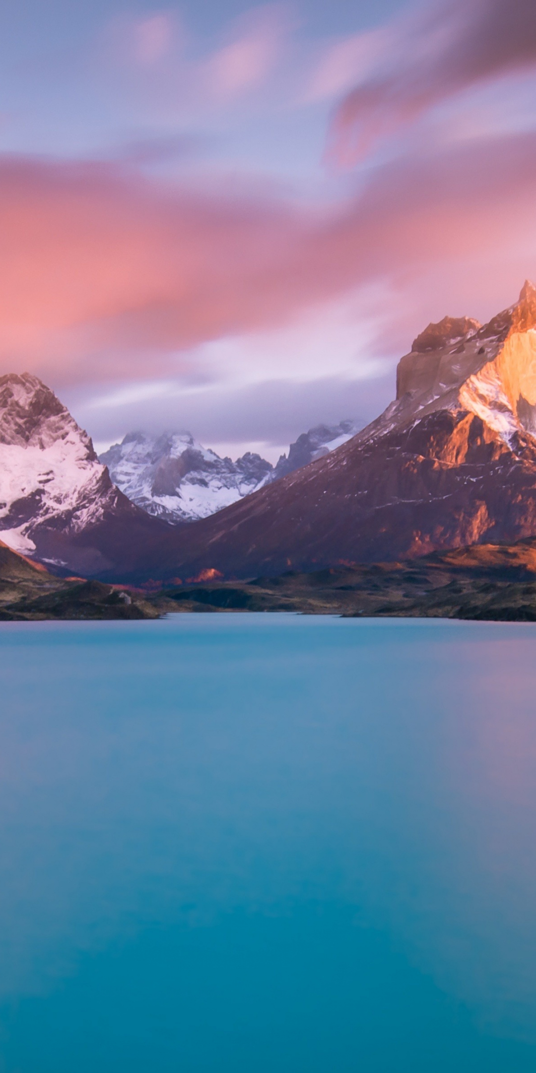 Lake Pehoé, Torres del Paine National Park, mountains, nature, 1080x2160 wallpaper