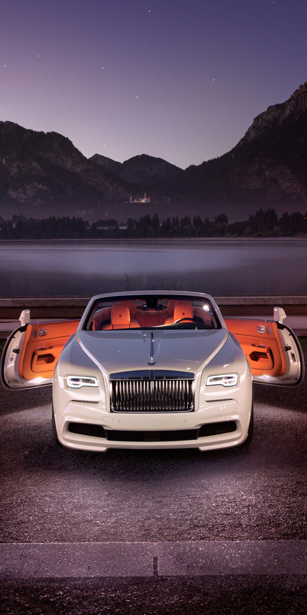 White, Rolls-Royce Dawn, front, 2018, 1080x2160 wallpaper