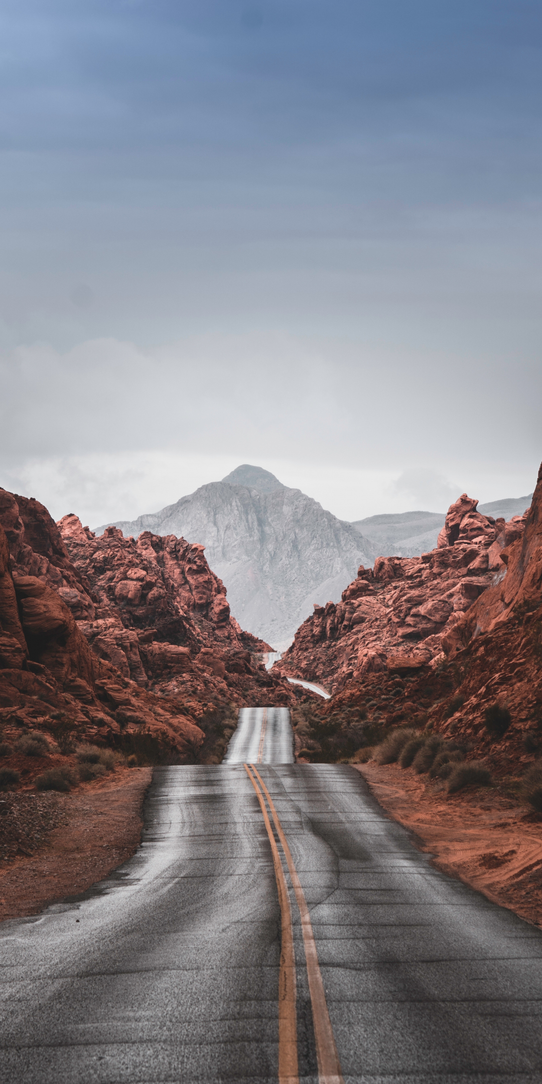 Road of valley, highway, mountains, 1080x2160 wallpaper