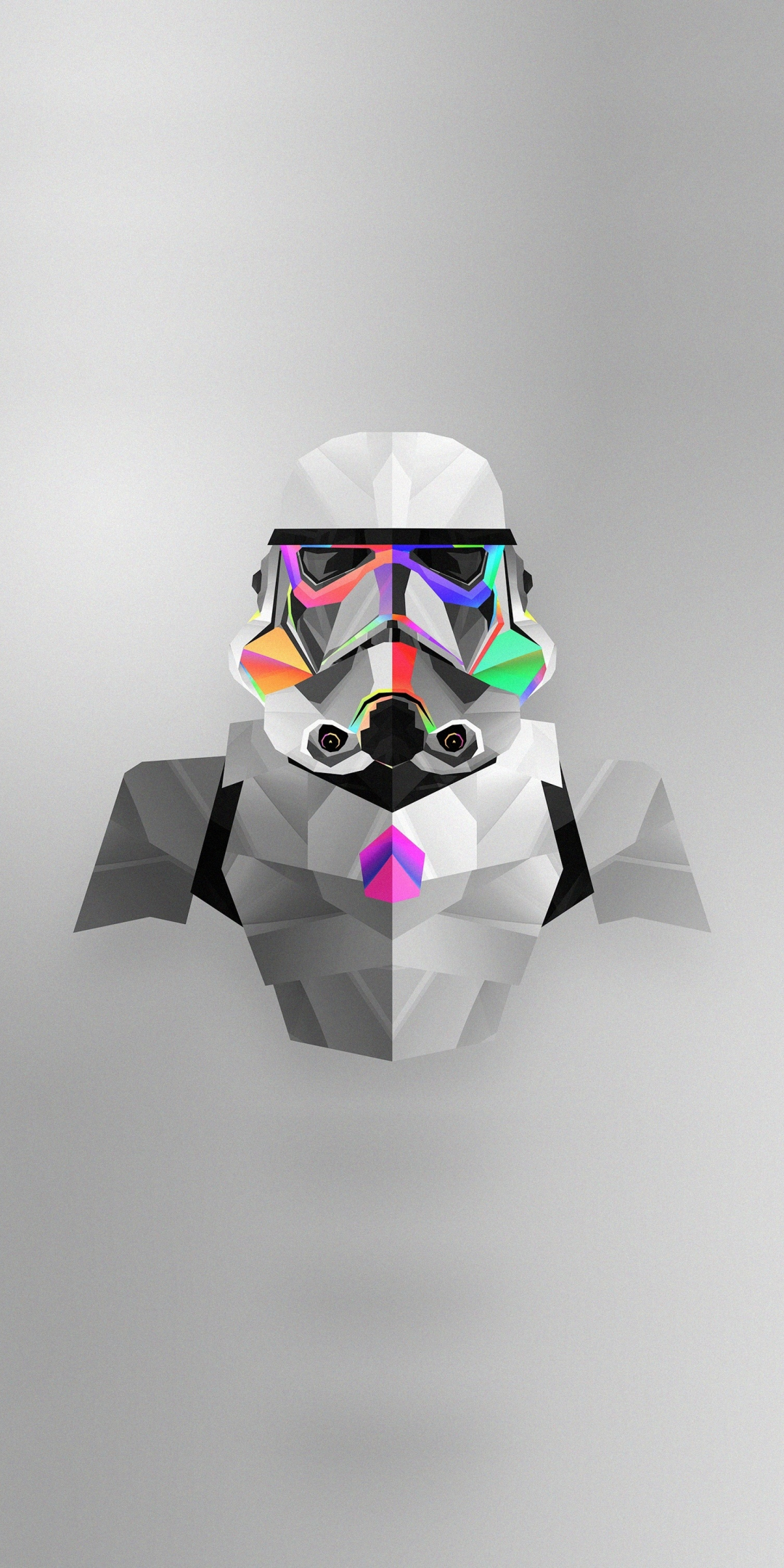 Stormtrooper, abstract, star wars, colorful, minimal, art, 1080x2160 wallpaper