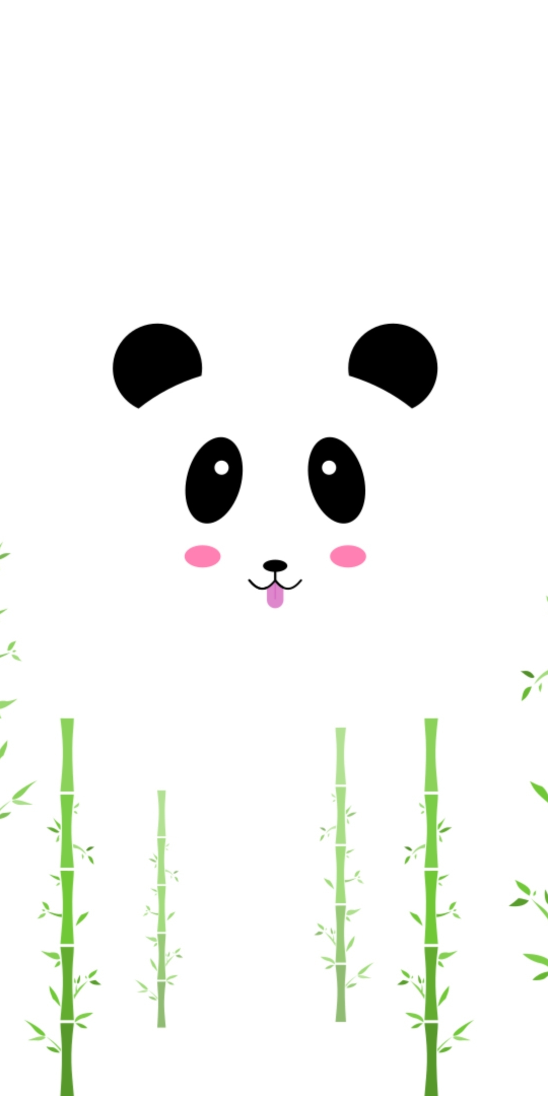 Bamboo and panda, minimal, cute panda, 1080x2160 wallpaper