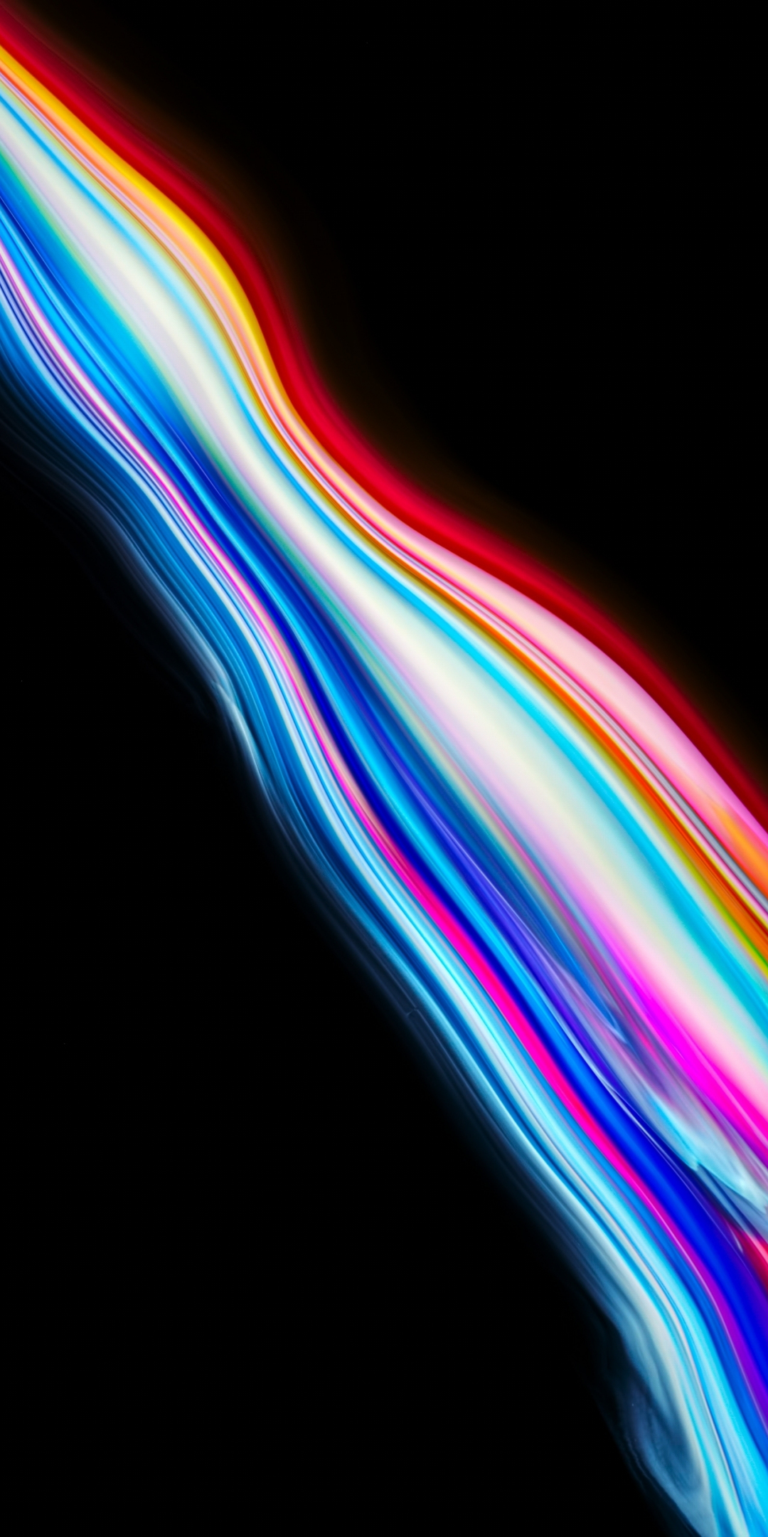 Colorful fluid, dark, abstract, 1080x2160 wallpaper